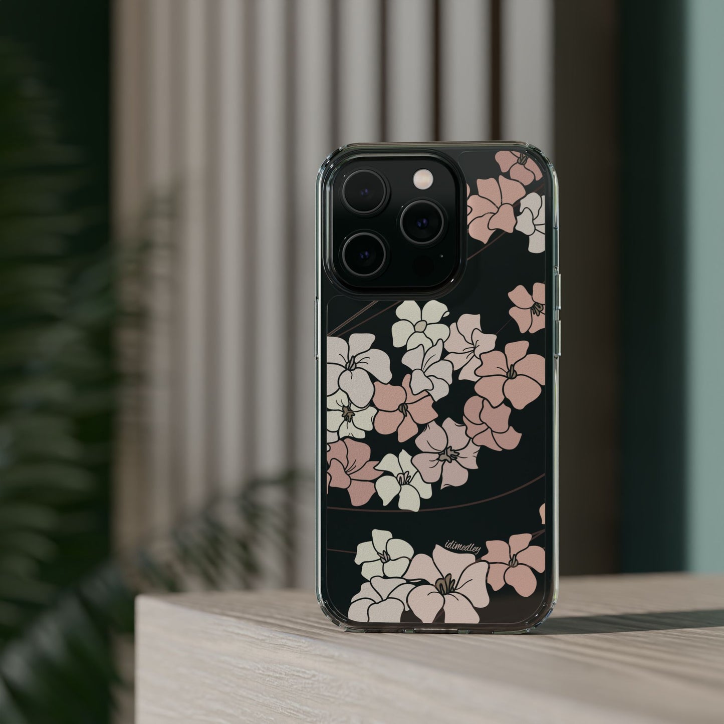 Puakenikeni En Face Flower Swirls (Peachy Pinks) CLEAR Case