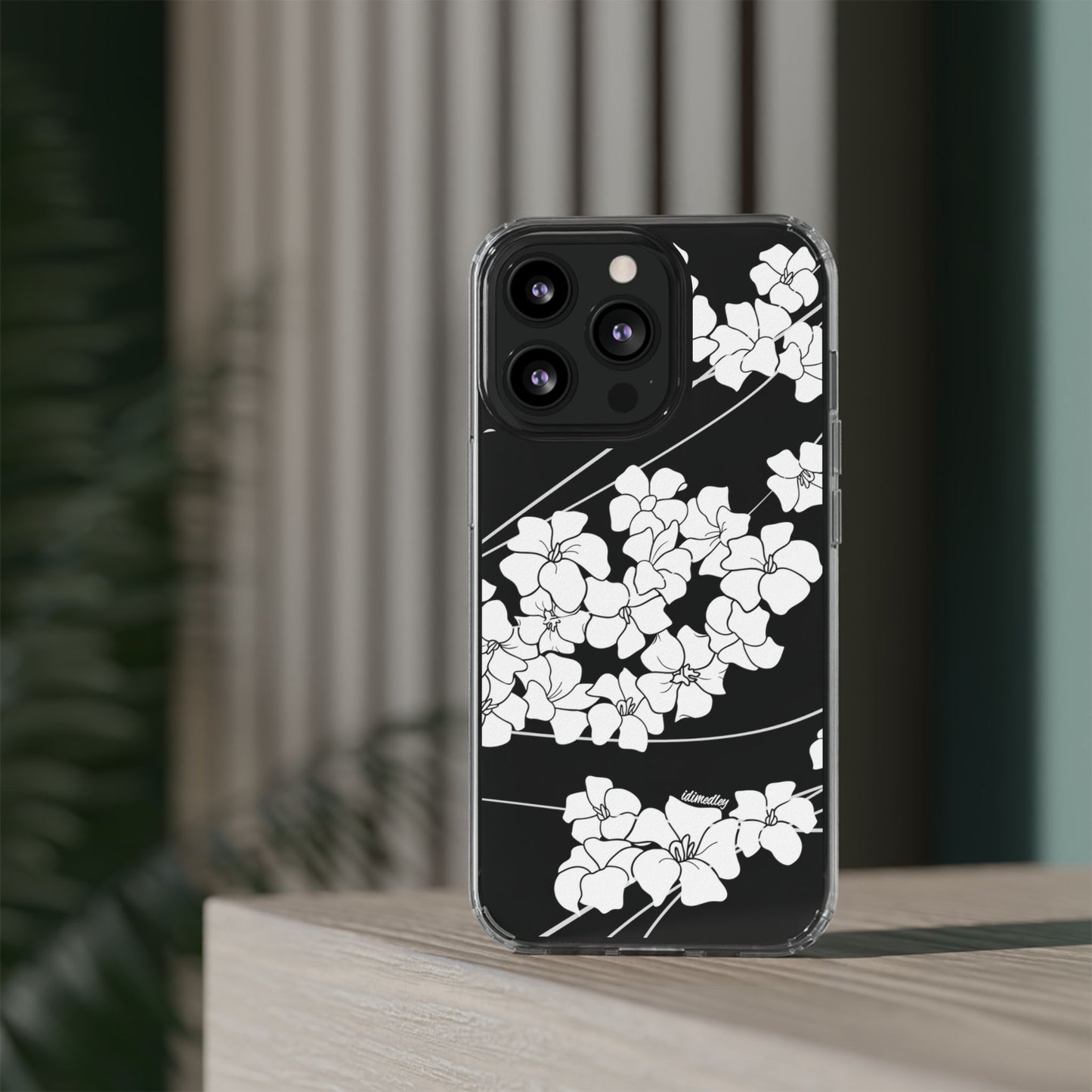 Puakenikeni En Face Flower Swirls (White) CLEAR Case