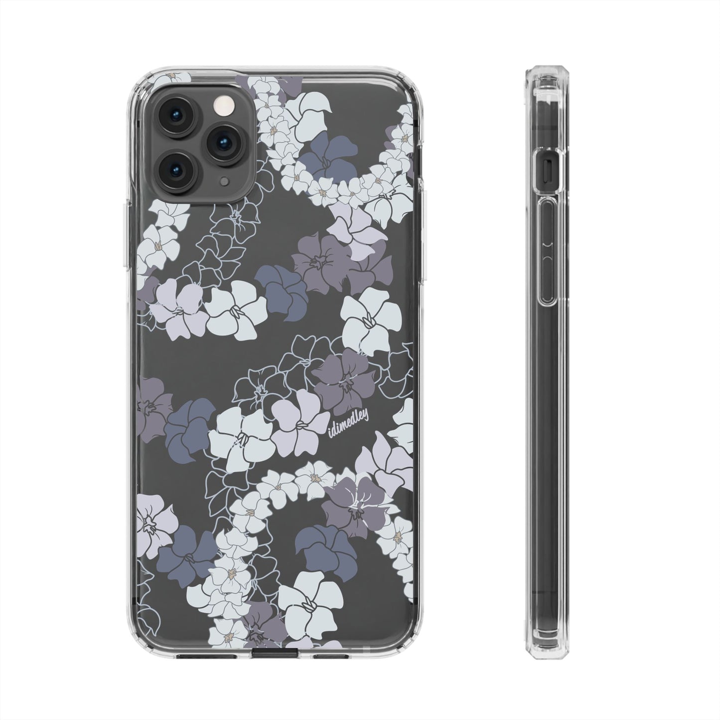 Puakenikeni En Face Flower Leis (Blue and Purple) CLEAR Case