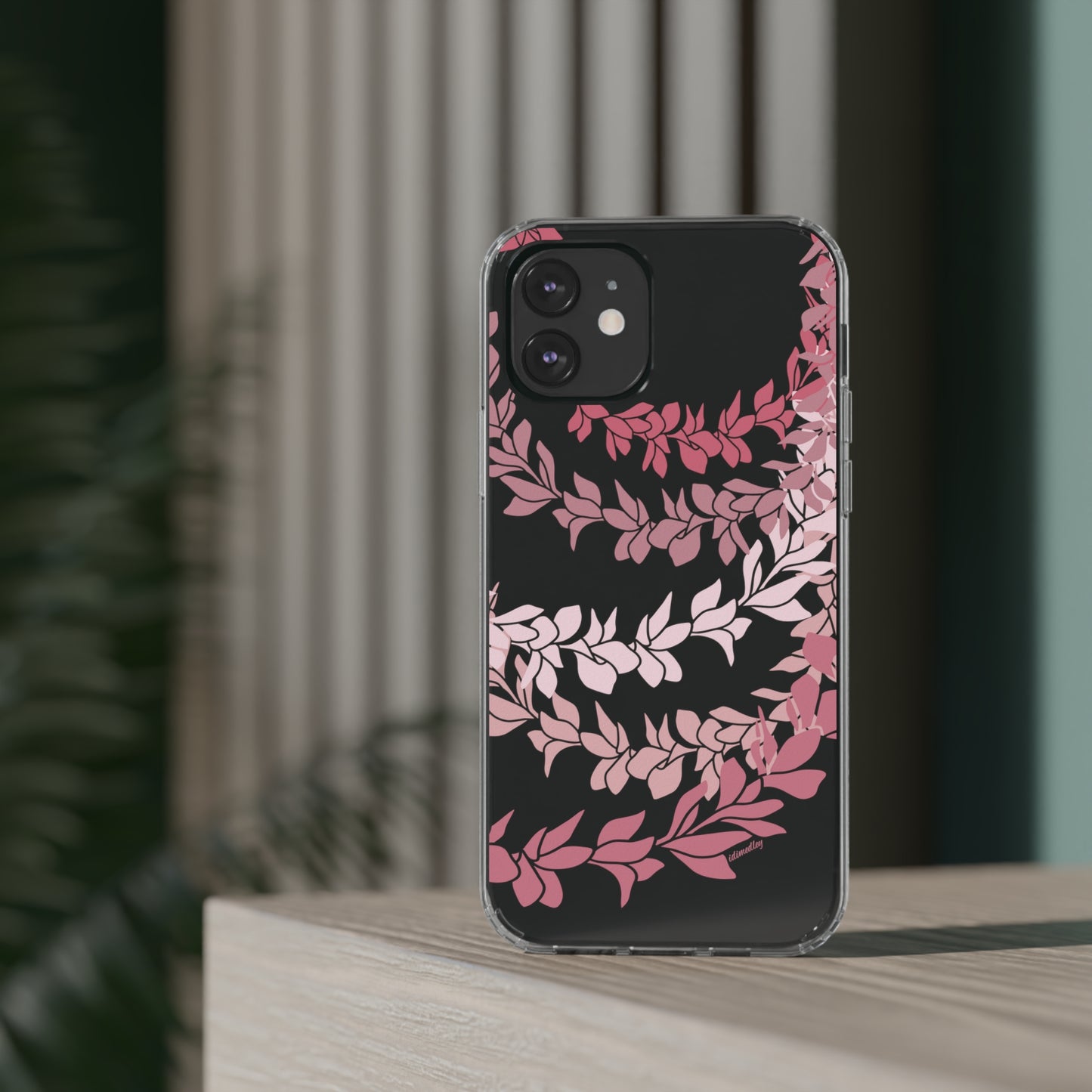 Pink Plumeria Flower Leis CLEAR Case