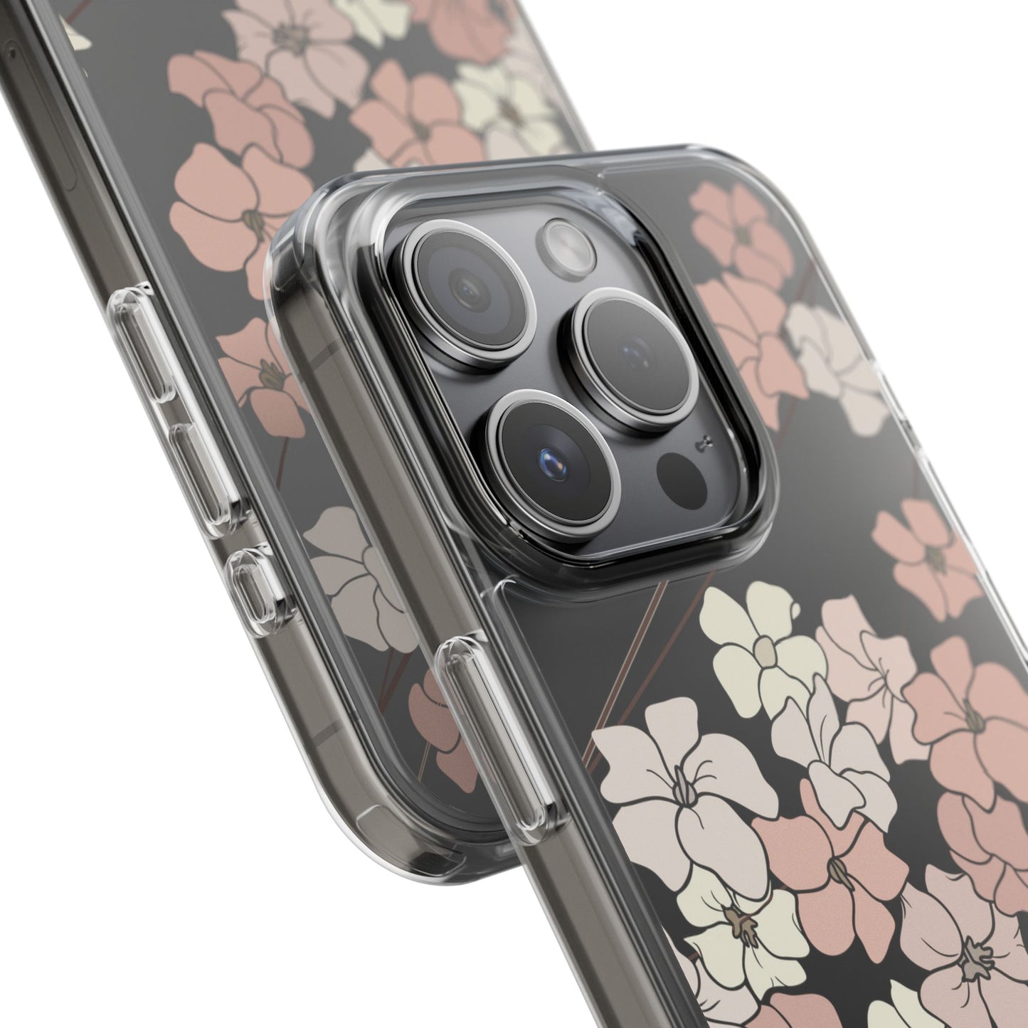 Puakenikeni En Face Flower Swirls (Peachy Pinks) CLEAR Case