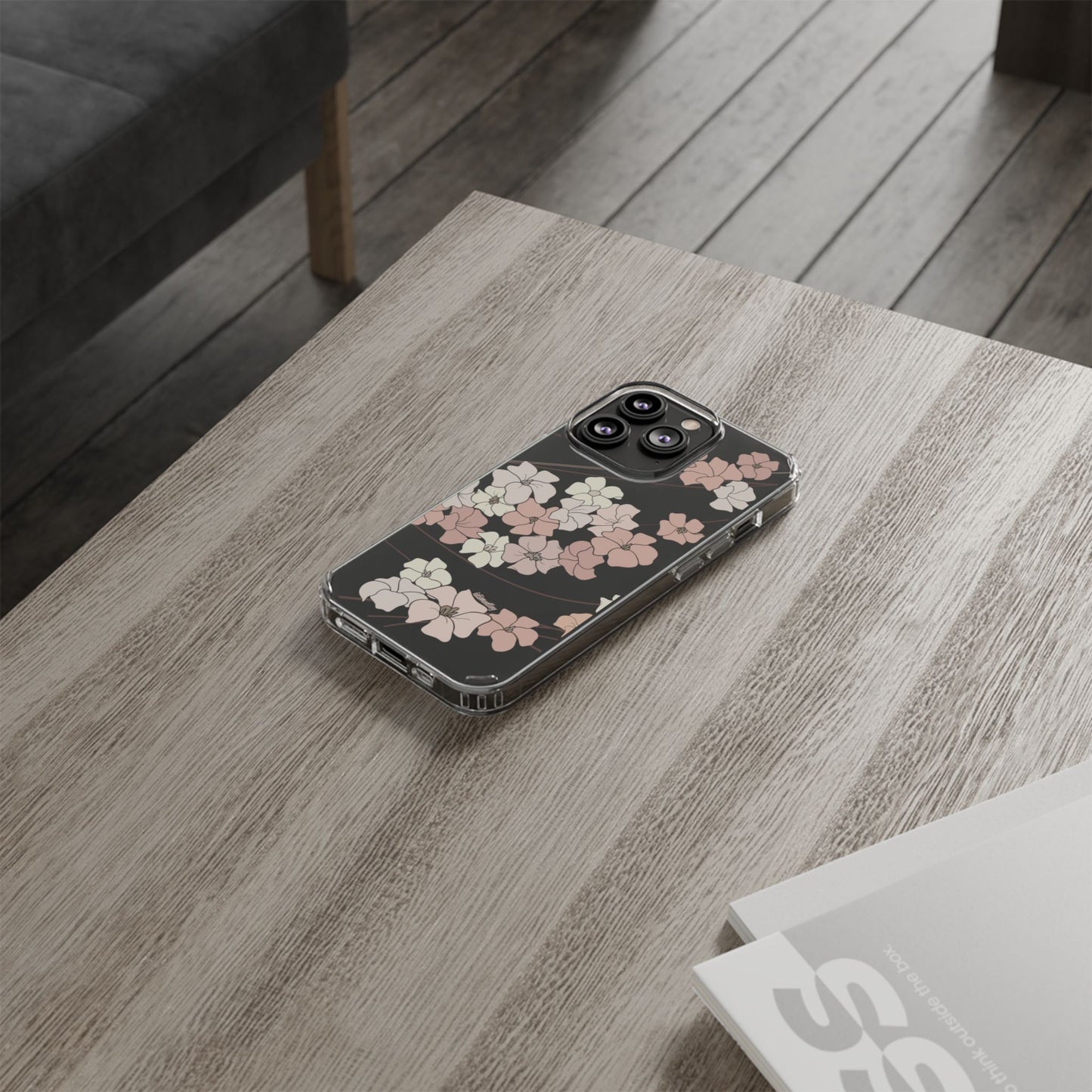 Puakenikeni En Face Flower Swirls (Peachy Pinks) CLEAR Case
