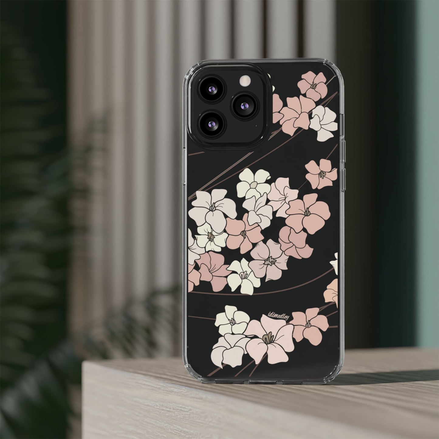 Puakenikeni En Face Flower Swirls (Peachy Pinks) CLEAR Case