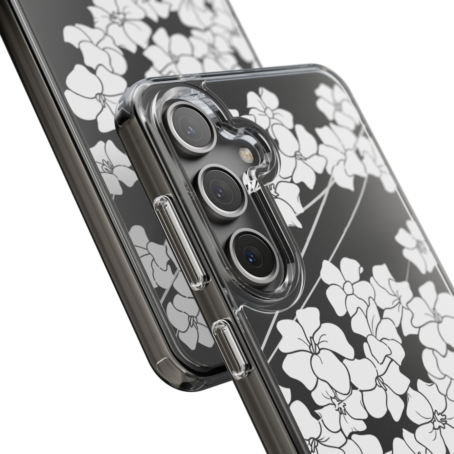 Puakenikeni En Face Flower Swirls (White) CLEAR Case