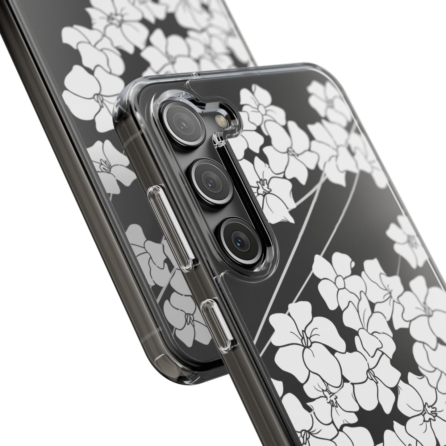 Puakenikeni En Face Flower Swirls (White) CLEAR Case