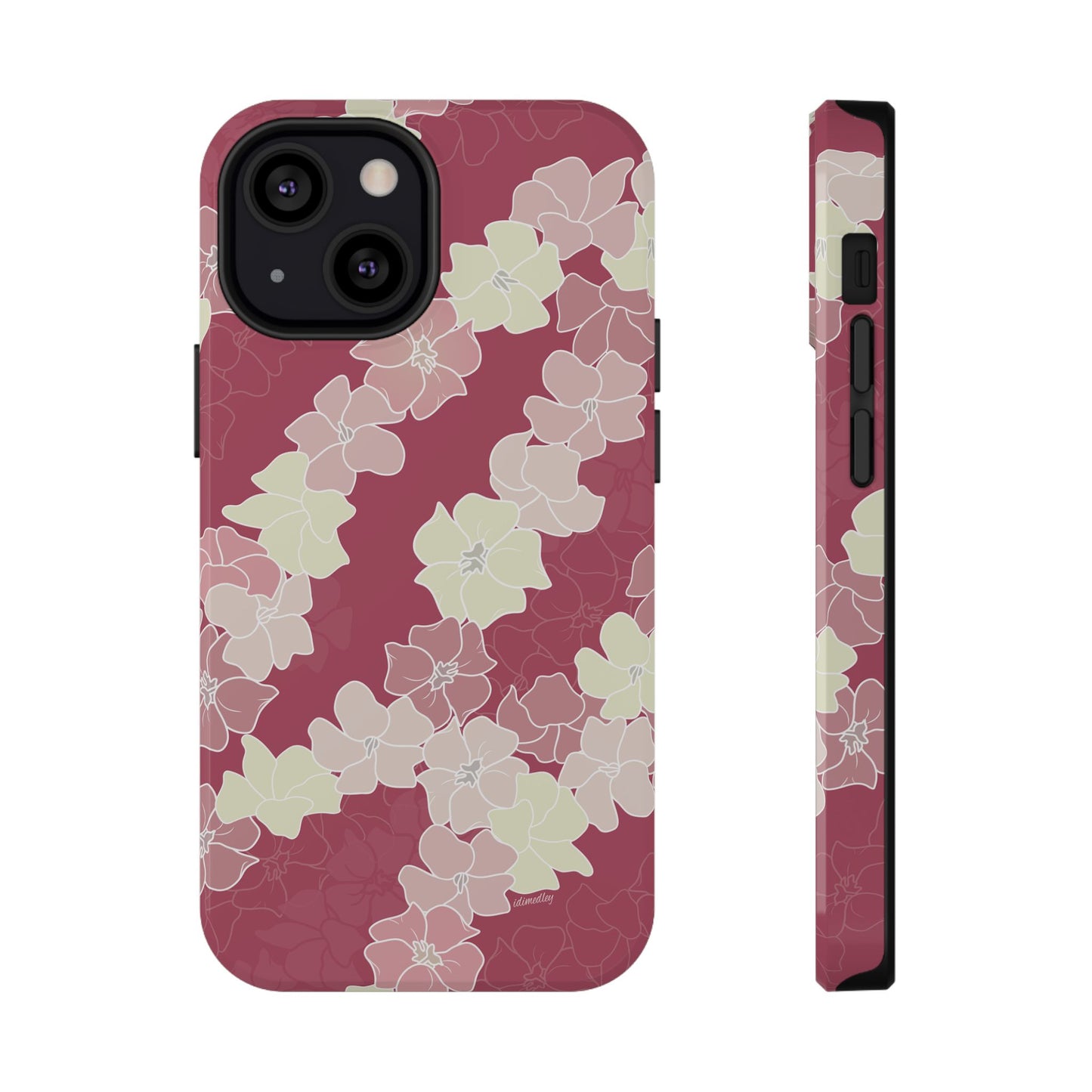 Puakenikeni En Face Flower Leis (Fruit Punch Pink)