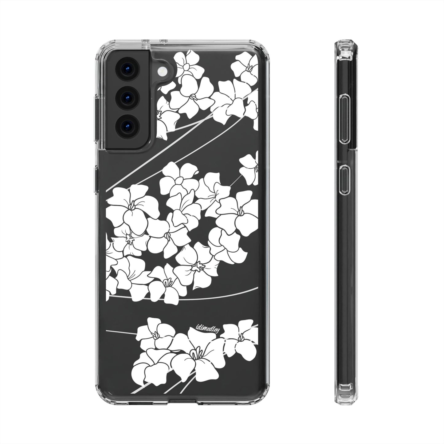 Puakenikeni En Face Flower Swirls (White) CLEAR Case