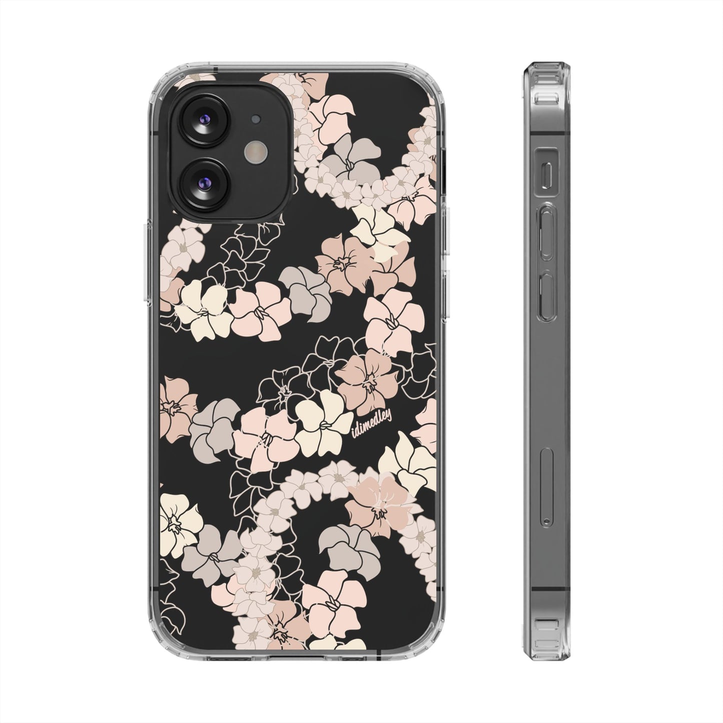 Puakenikeni En Face Flower Leis (Peachy Pinks) CLEAR Case