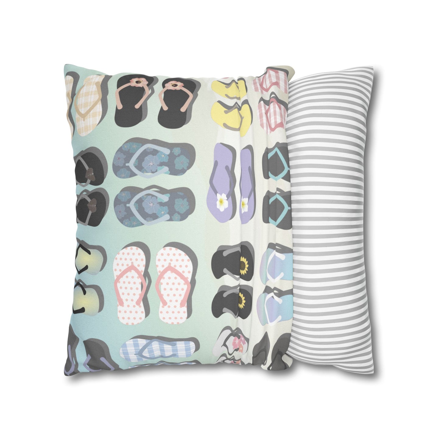 Canvas Throw Pillow Case- Sandy Pua Toes in My Rubbah Slippahs