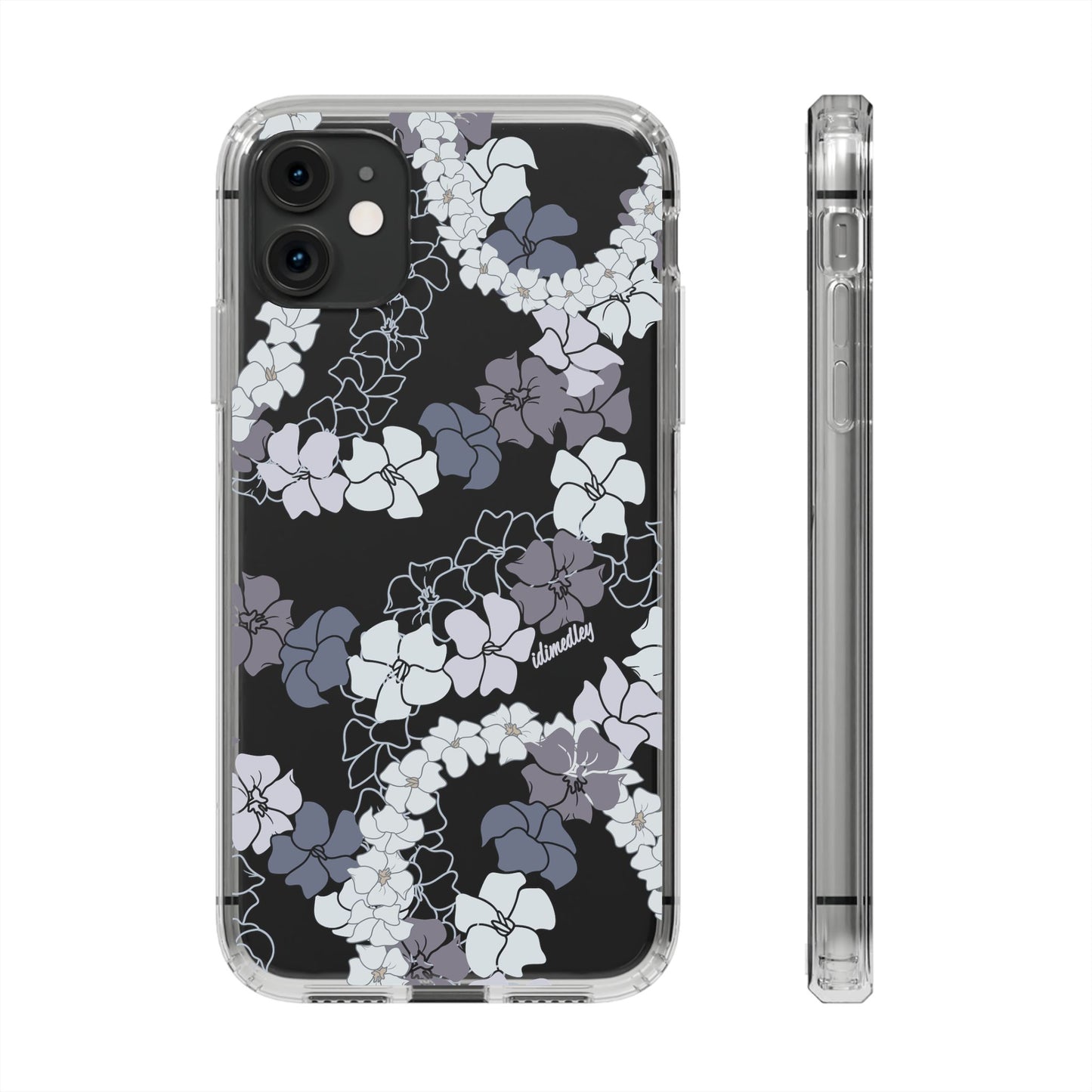Puakenikeni En Face Flower Leis (Blue and Purple) CLEAR Case