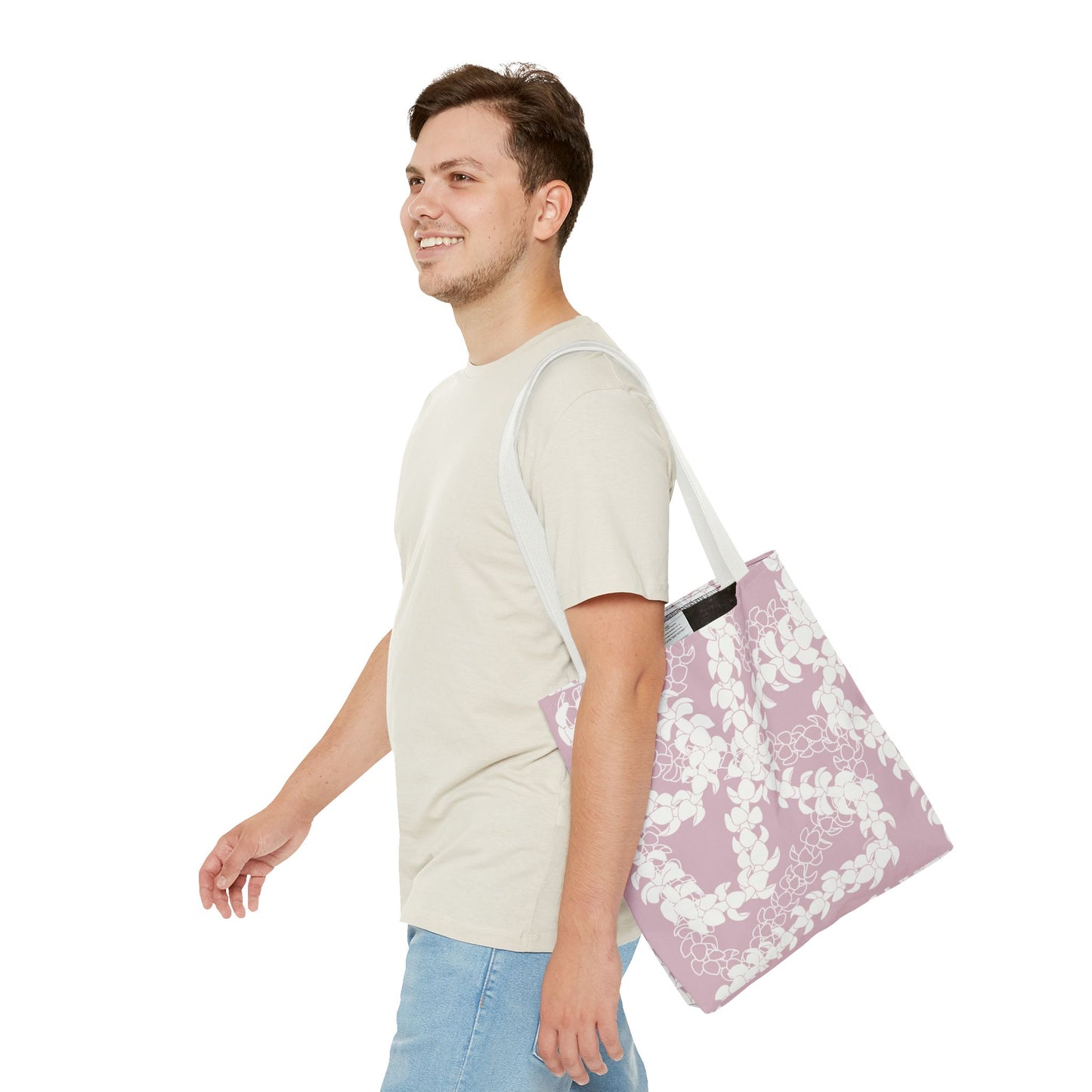 Tote Bag- Puakenikeni Curvilinear Lei (Rosey Pink)