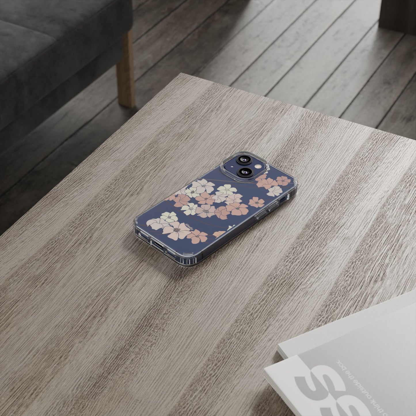 Puakenikeni En Face Flower Swirls (Peachy Pinks) CLEAR Case