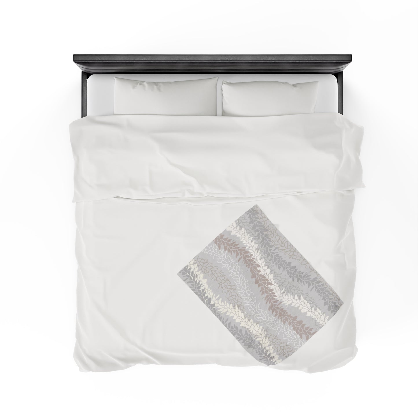 Velveteen Blanket- White Ginger Kisses (Gray)