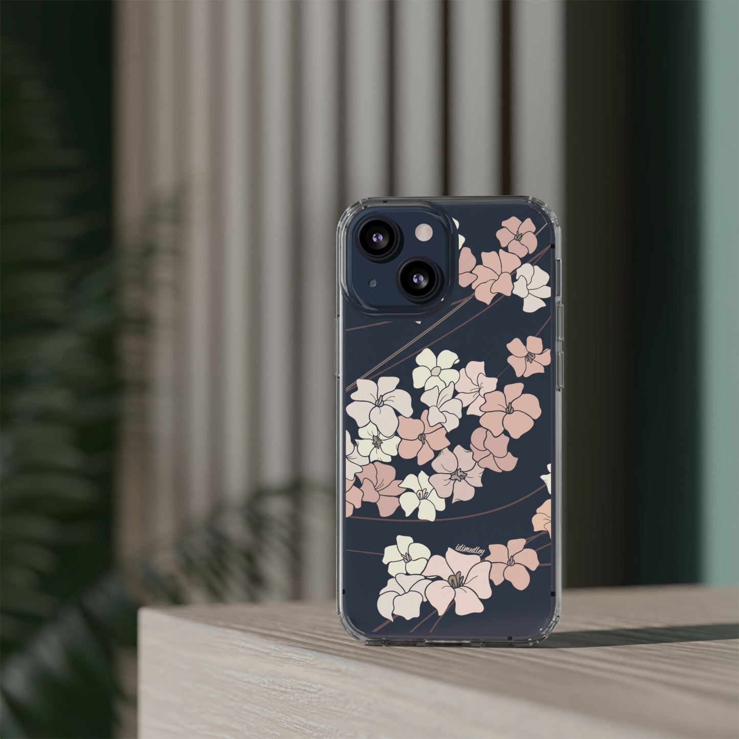 Puakenikeni En Face Flower Swirls (Peachy Pinks) CLEAR Case