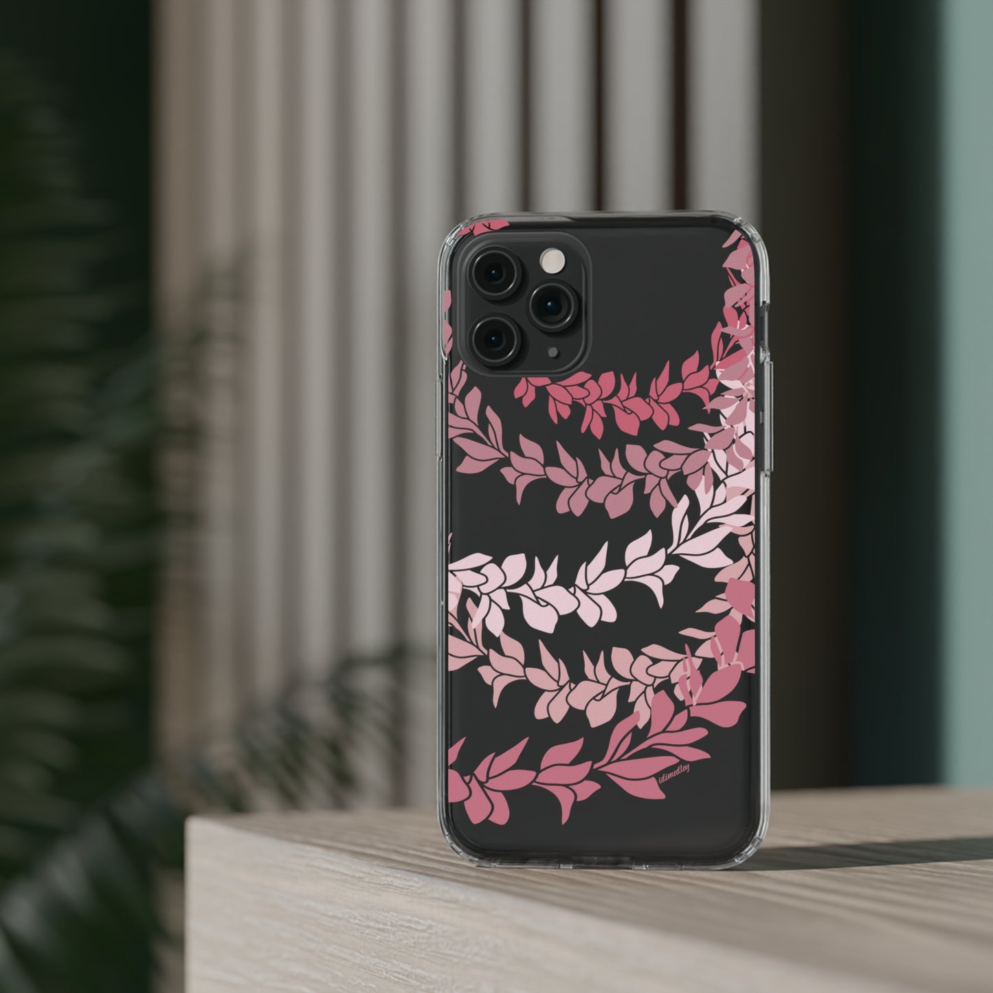 Pink Plumeria Flower Leis CLEAR Case