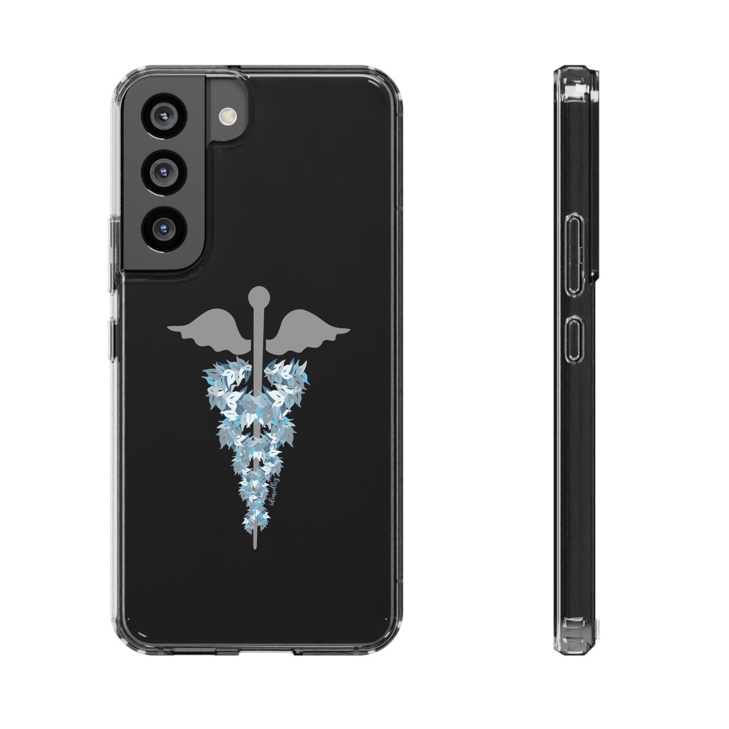 Caduceus Medical Symbol with Blue Maile Lei CLEAR Case