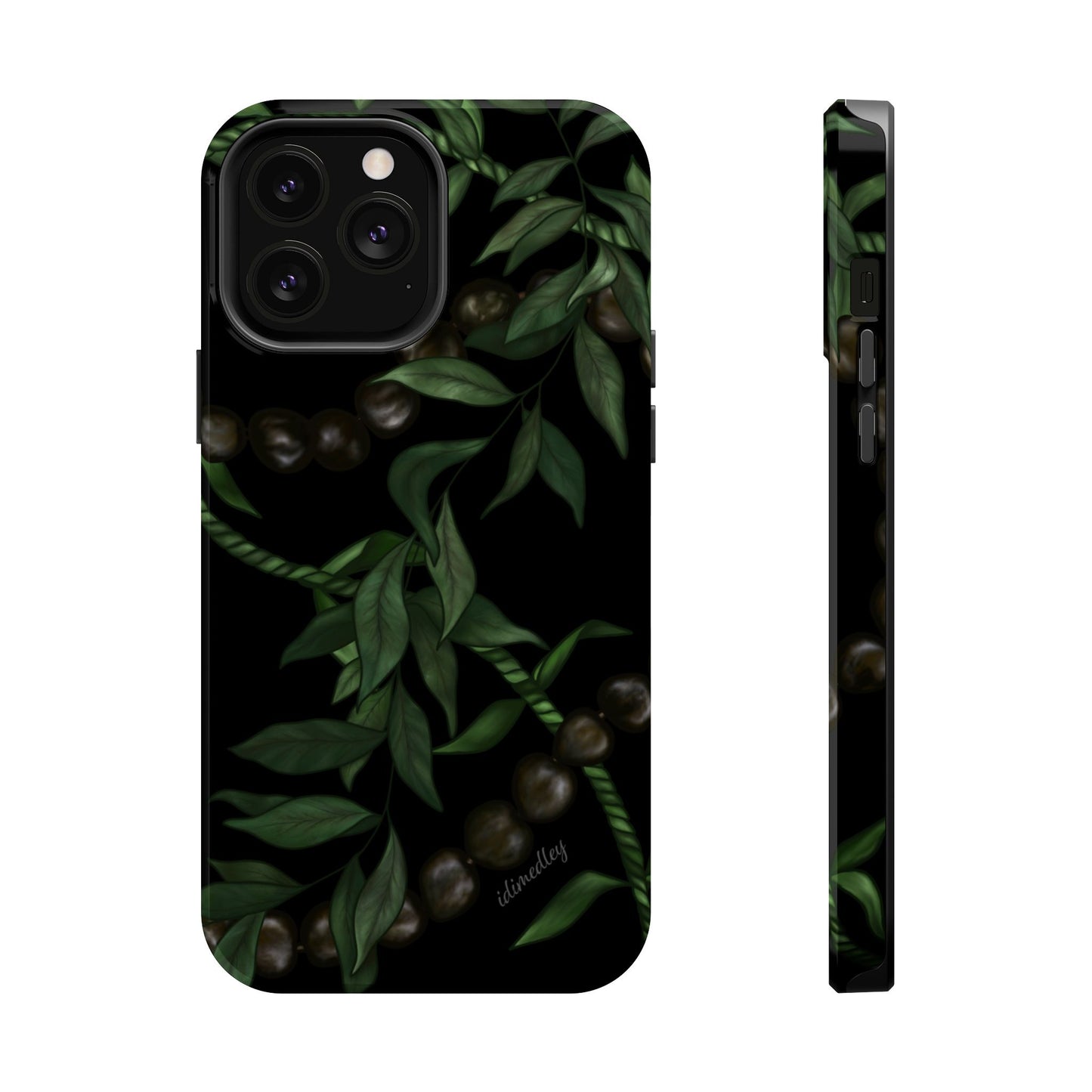 Kukui Nut, Maile, Ti Leaf Lei (Black), MAGSAFE