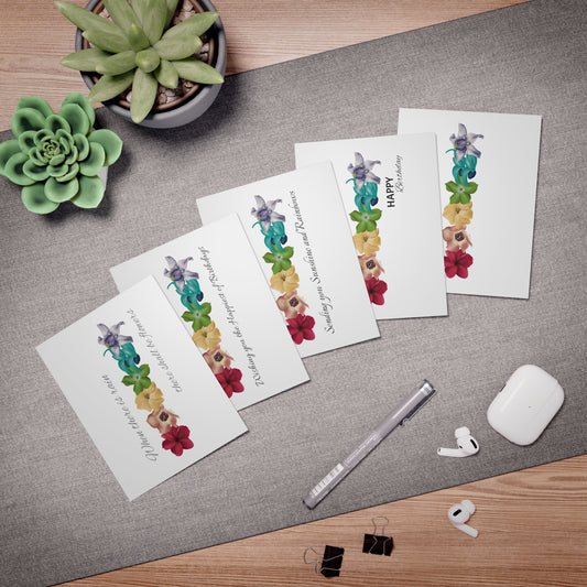 Greeting Card Set- Pua Rainbow, Plumeria, Hau, Puakenikeni, Pakalana, Blue Jade, Crown Flower