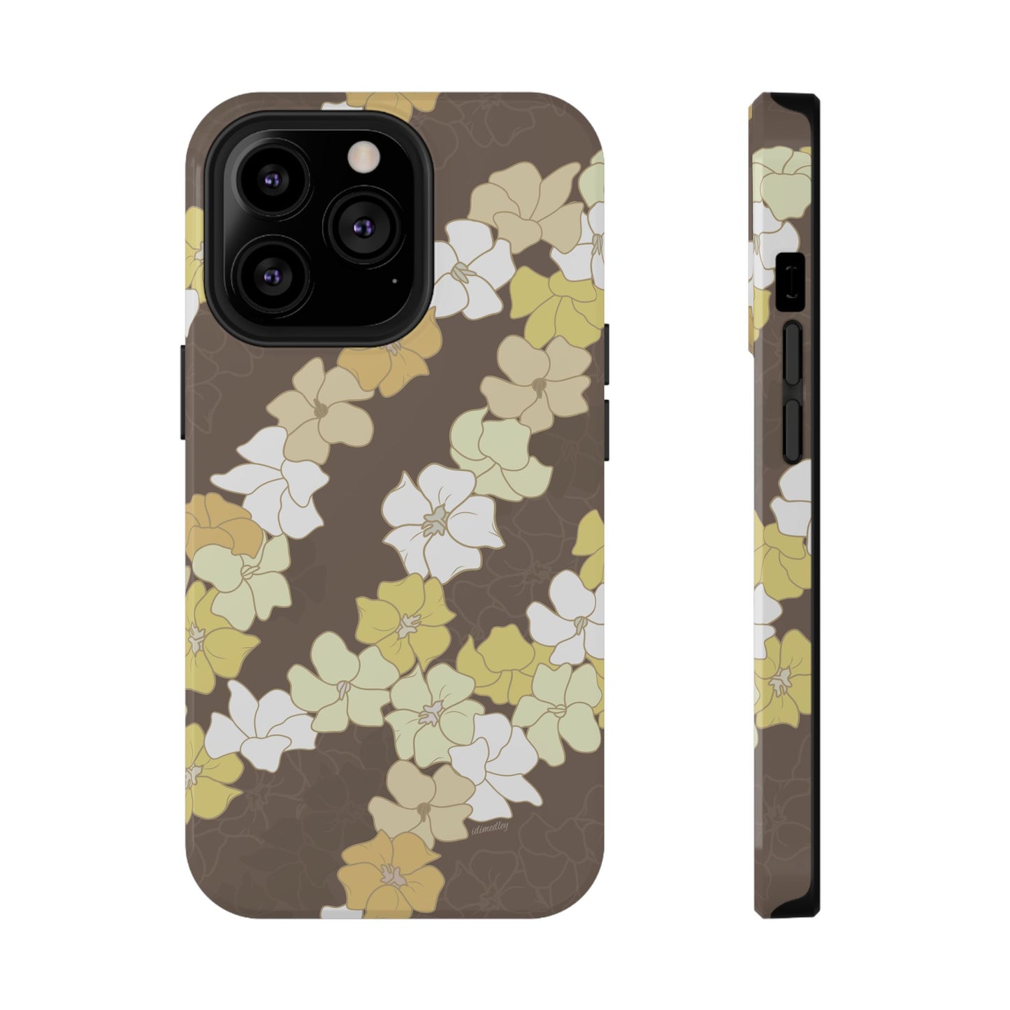 Puakenikeni En Face Flower Leis (Brown)