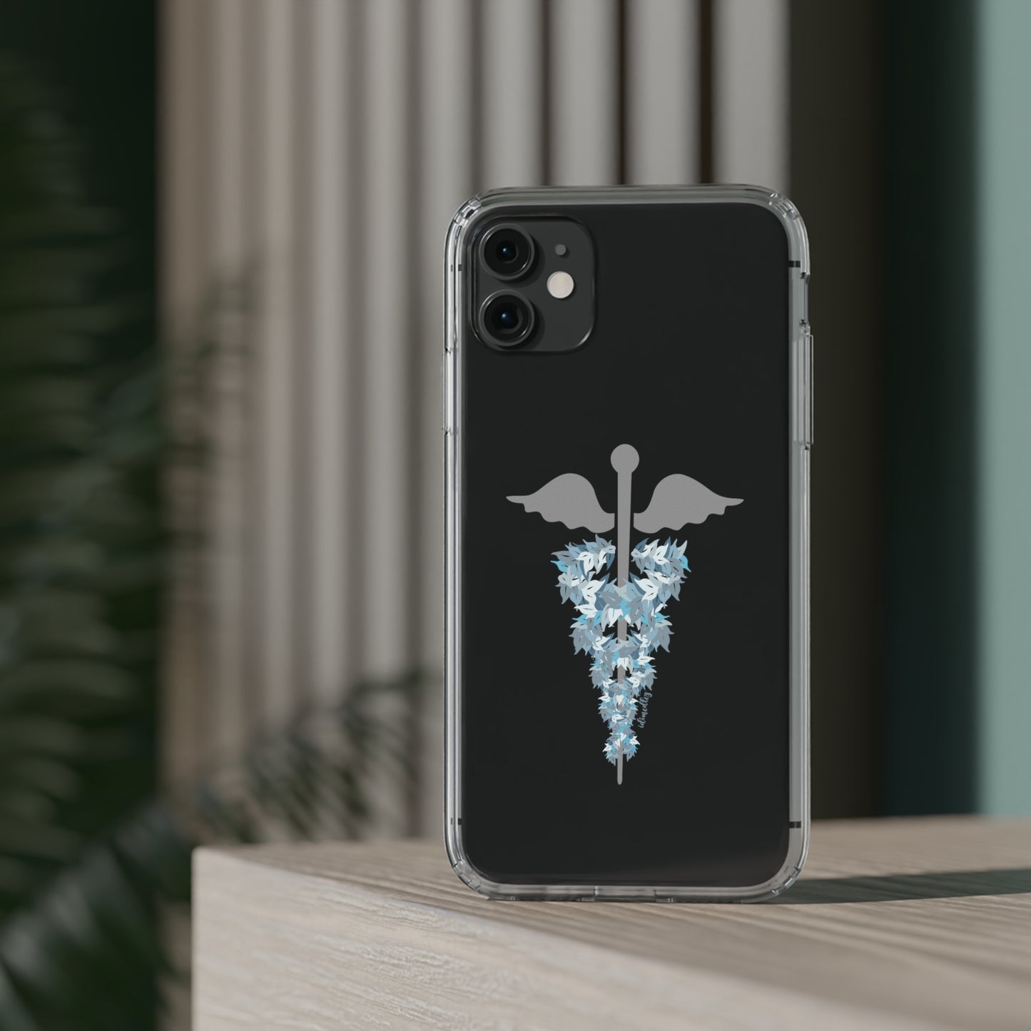 Caduceus Medical Symbol with Blue Maile Lei CLEAR Case