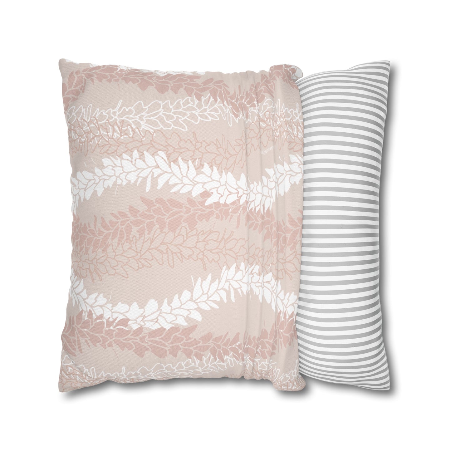 Canvas Throw Pillow Case- White Ginger Kisses (Peach)