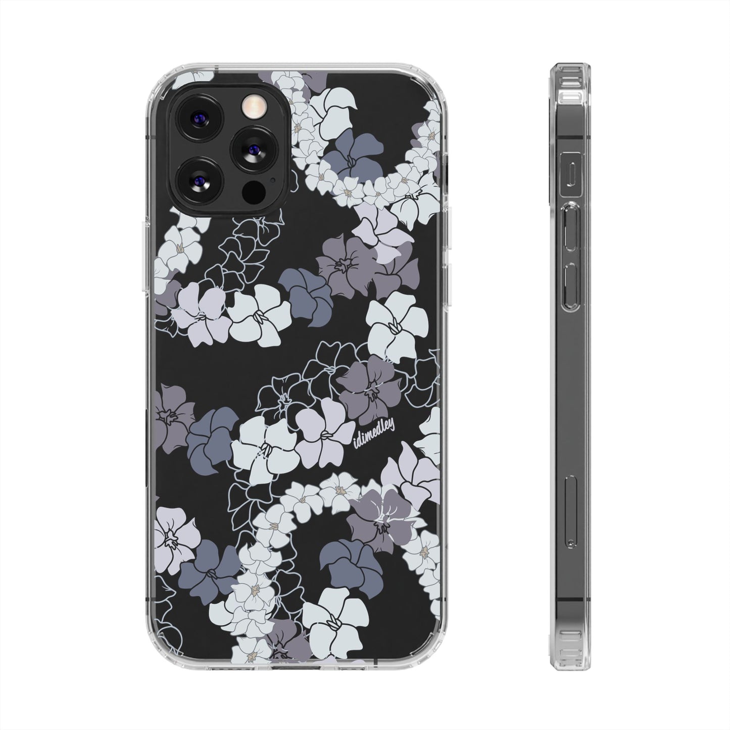 Puakenikeni En Face Flower Leis (Blue and Purple) CLEAR Case
