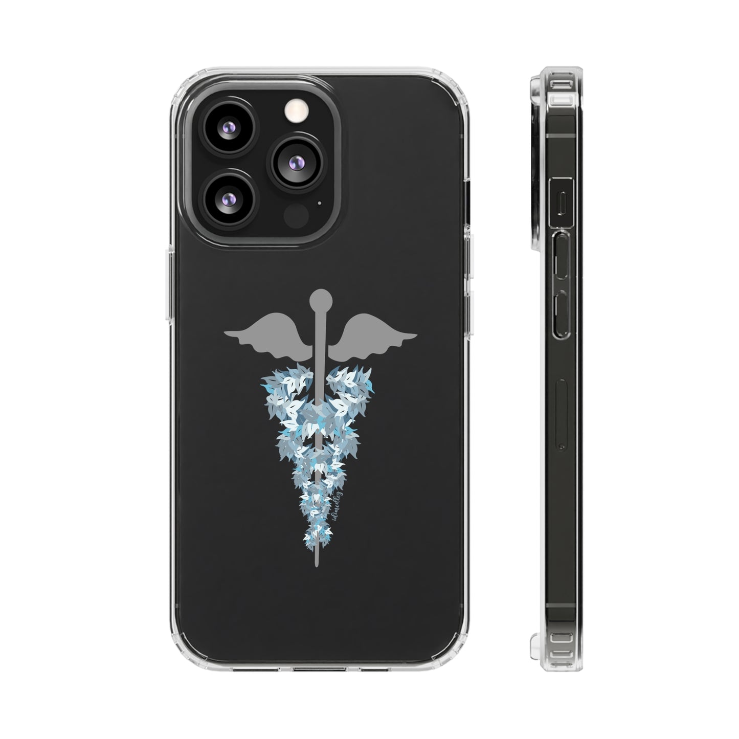 Caduceus Medical Symbol with Blue Maile Lei CLEAR Case