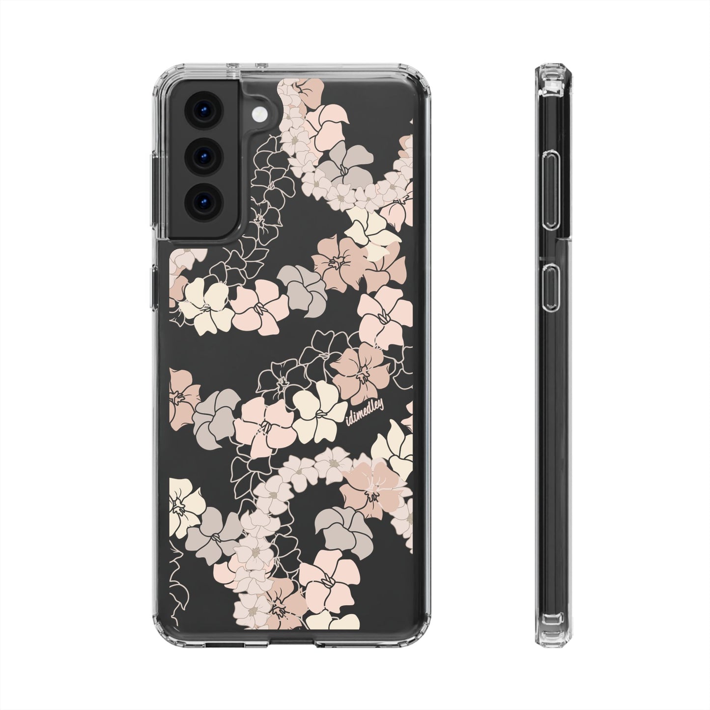 Puakenikeni En Face Flower Leis (Peachy Pinks) CLEAR Case