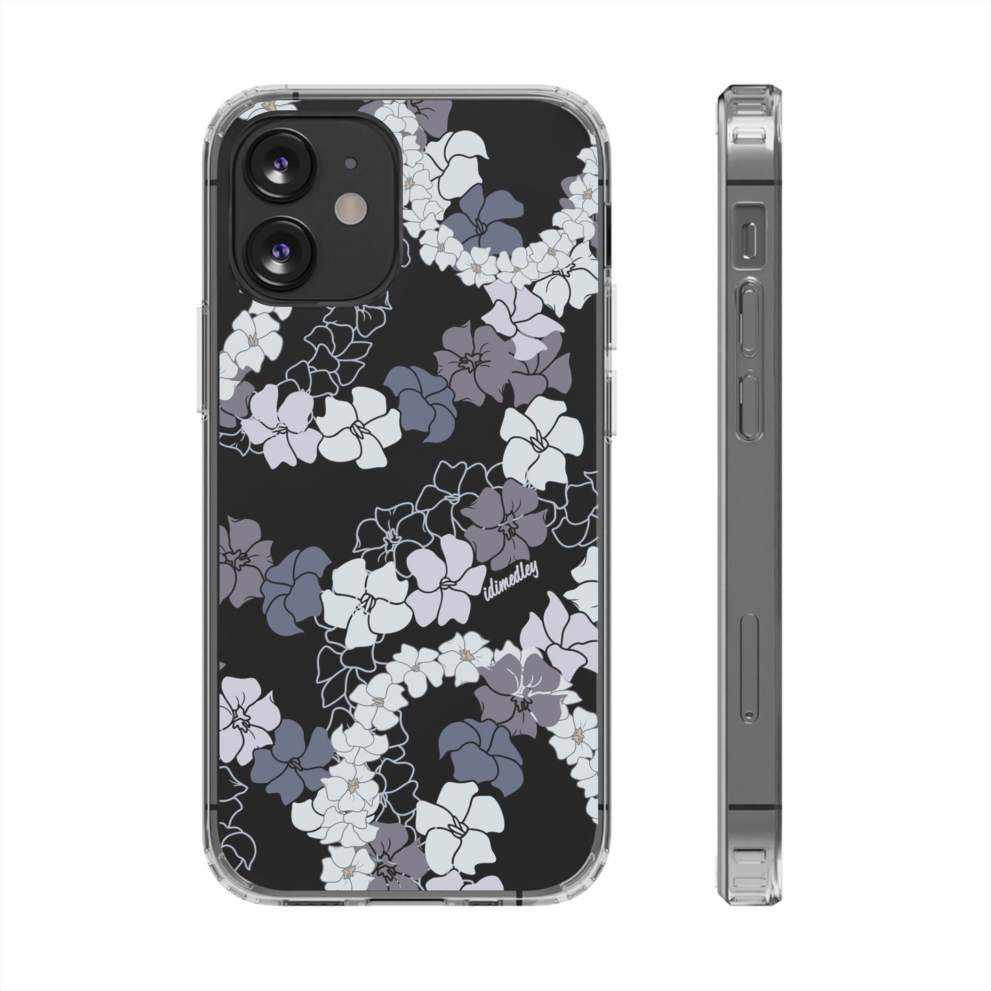 Puakenikeni En Face Flower Leis (Blue and Purple) CLEAR Case