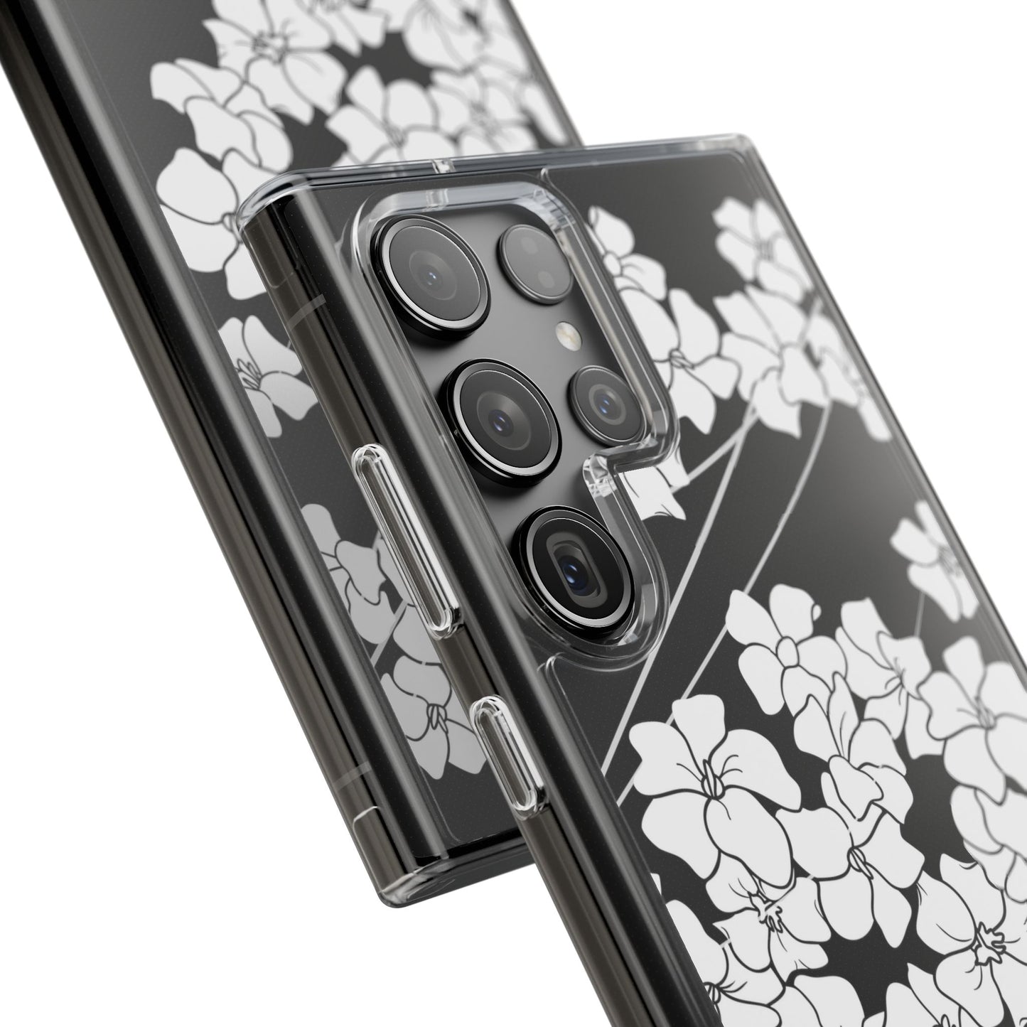 Puakenikeni En Face Flower Swirls (White) CLEAR Case