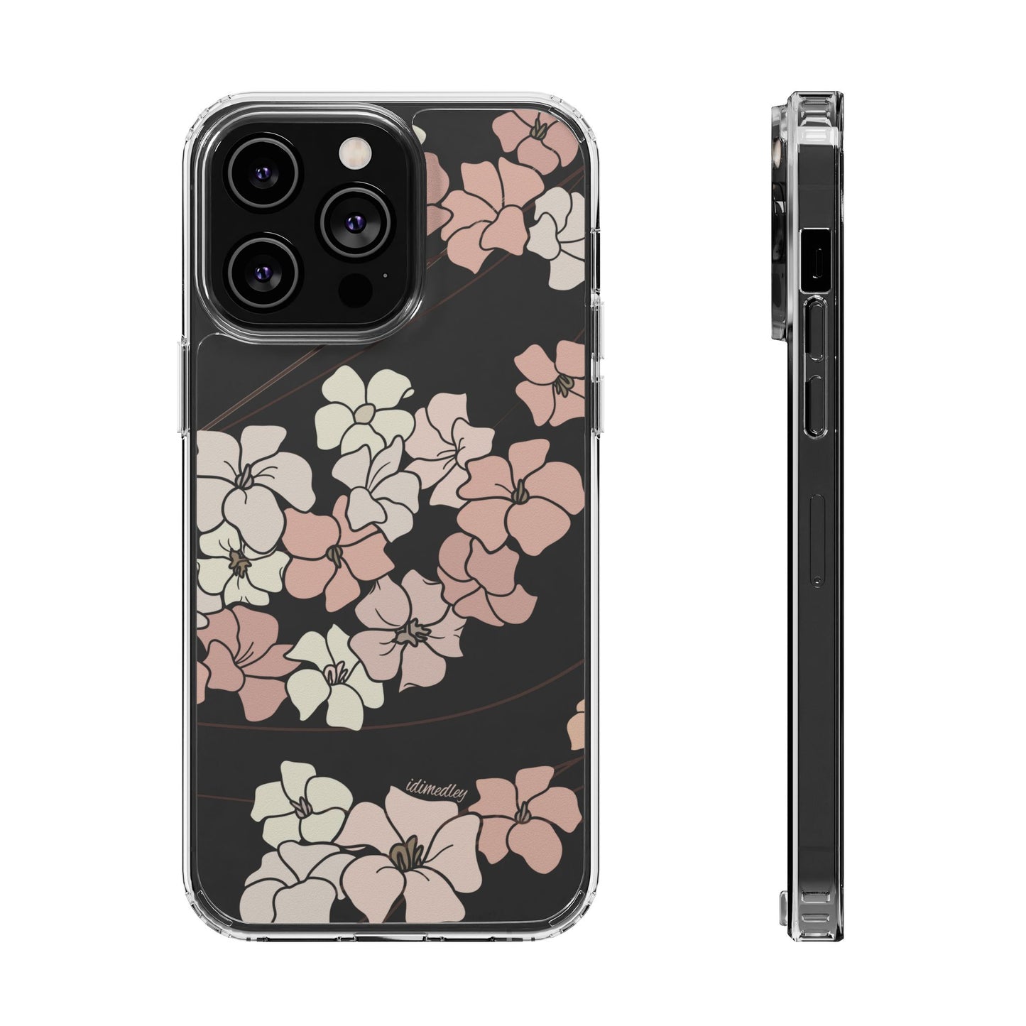 Puakenikeni En Face Flower Swirls (Peachy Pinks) CLEAR Case