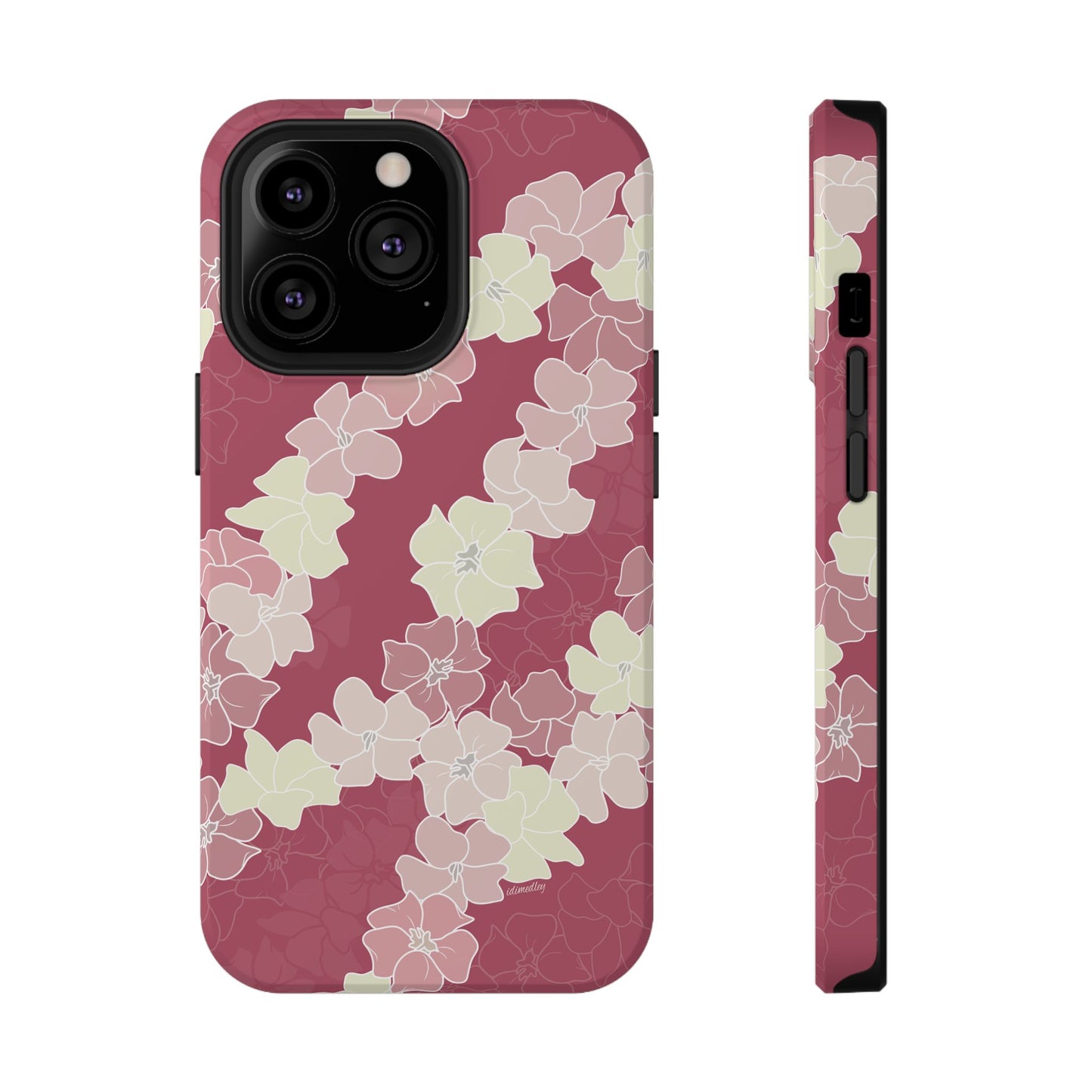 Puakenikeni En Face Flower Leis (Fruit Punch Pink)