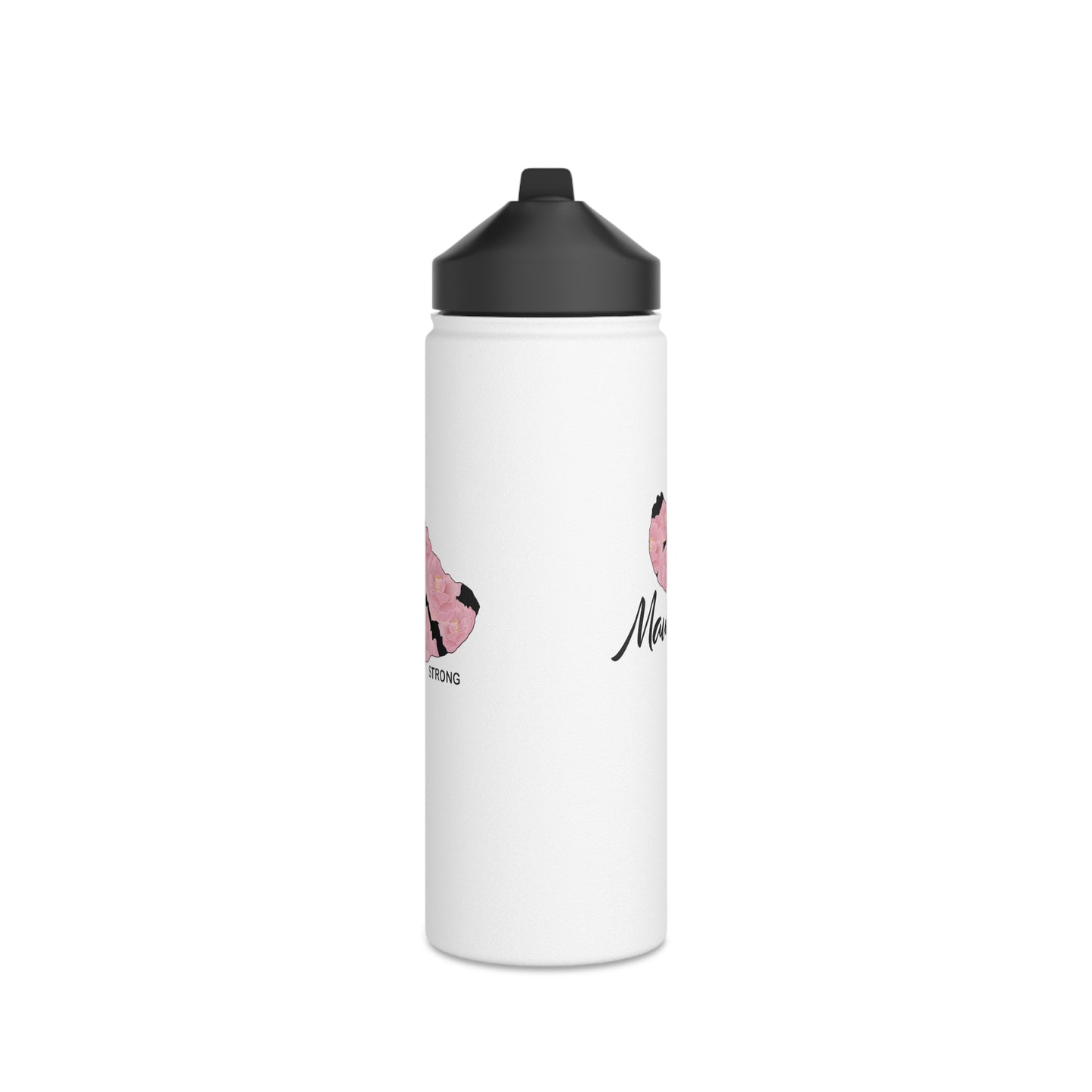 Water Bottle, 3 sizes, Stainless Steel with Sip Straw- Maui Strong Lokelani Rose Island