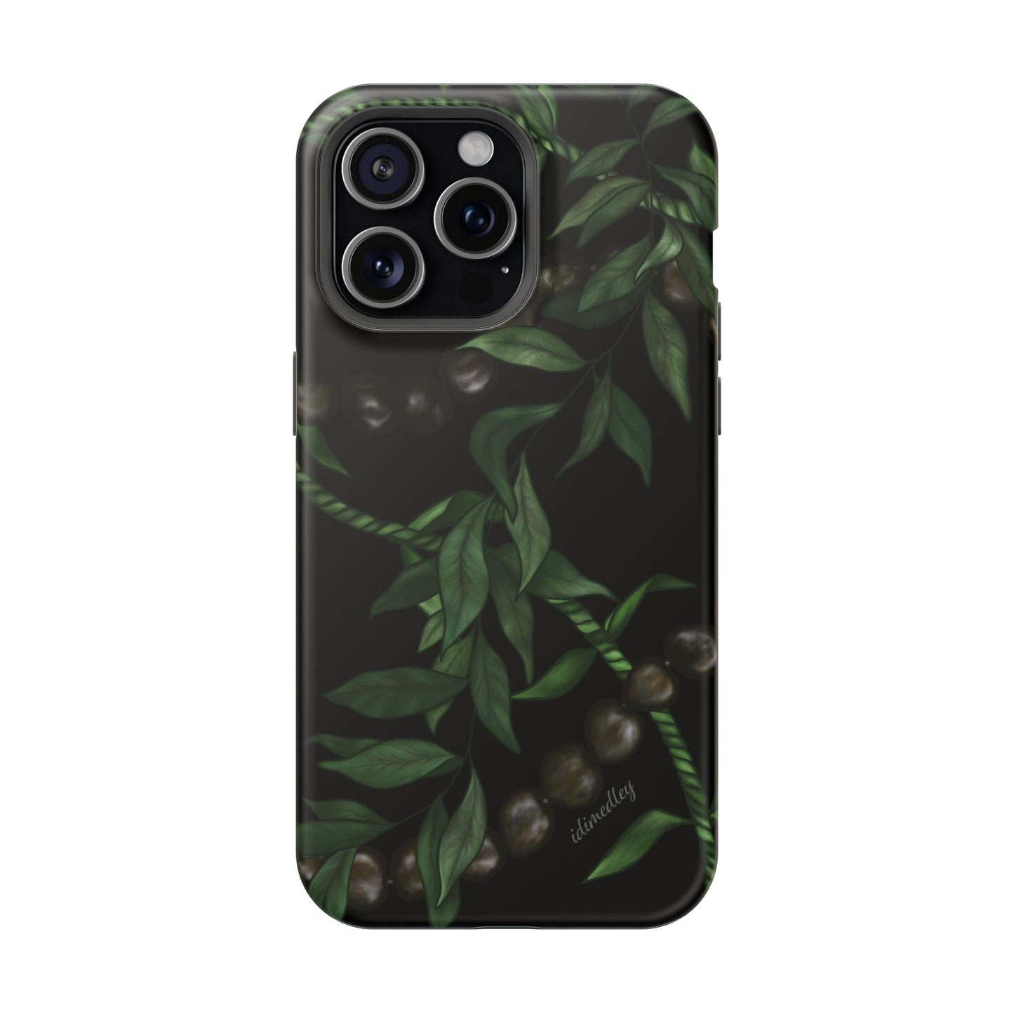 Kukui Nut, Maile, Ti Leaf Lei (Black), MAGSAFE