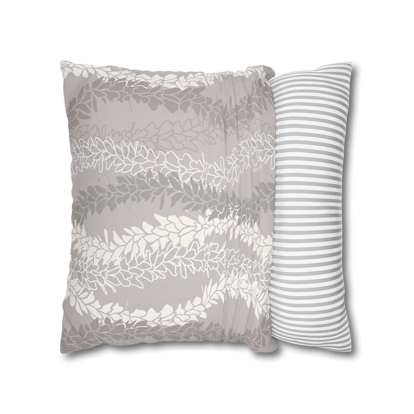 Canvas Throw Pillow Case- White Ginger Kisses (Gray)