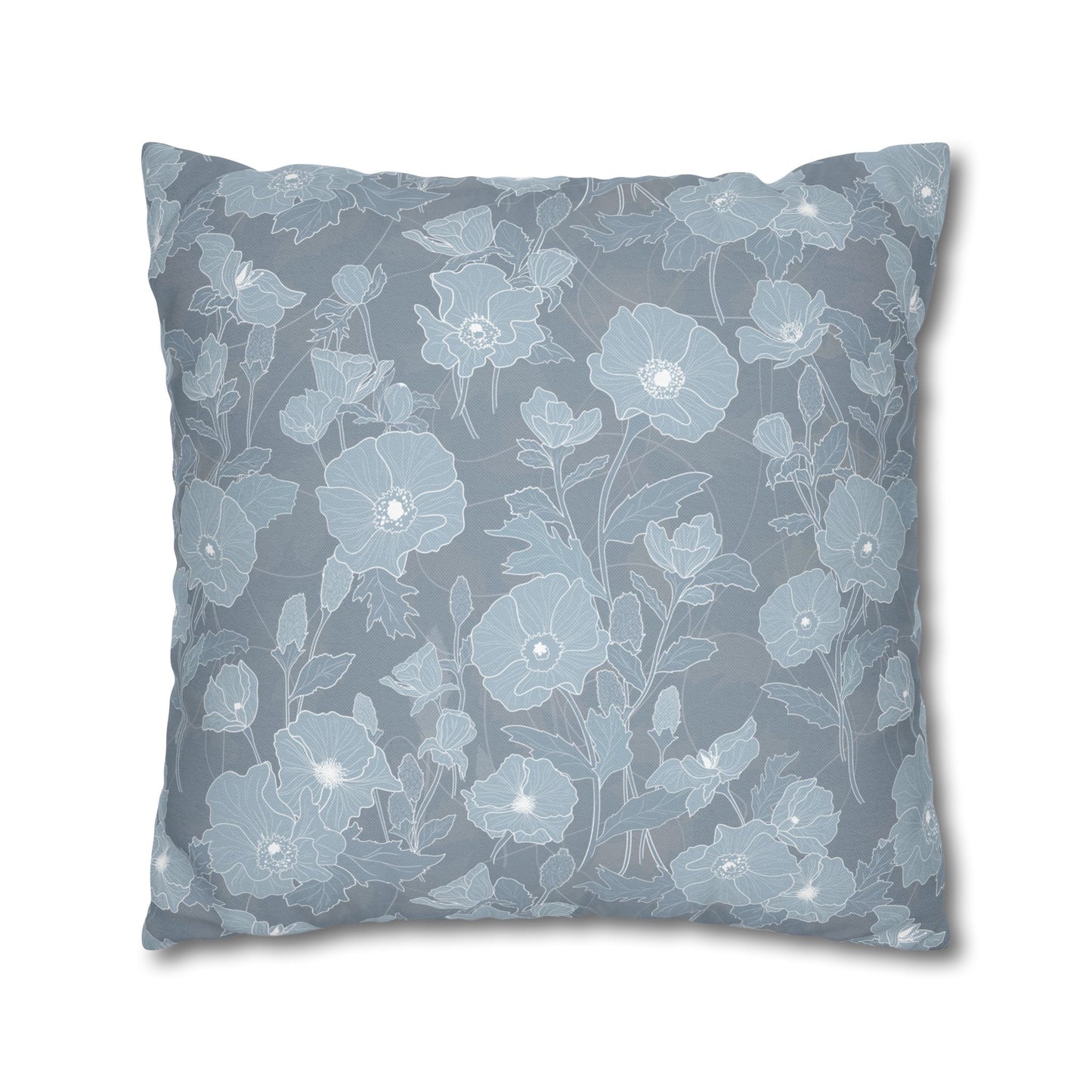 Canvas Throw Pillow Case- Pua Kala in Blue