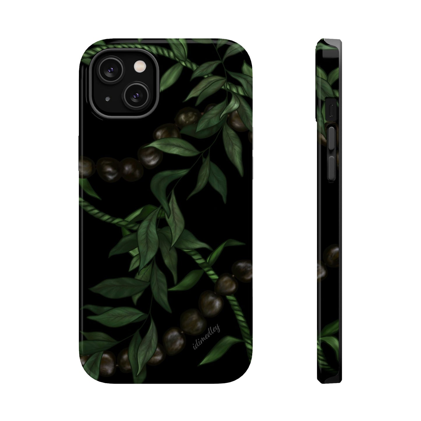 Kukui Nut, Maile, Ti Leaf Lei (Black), MAGSAFE