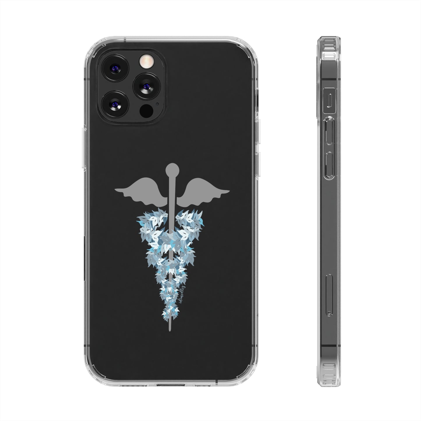 Caduceus Medical Symbol with Blue Maile Lei CLEAR Case
