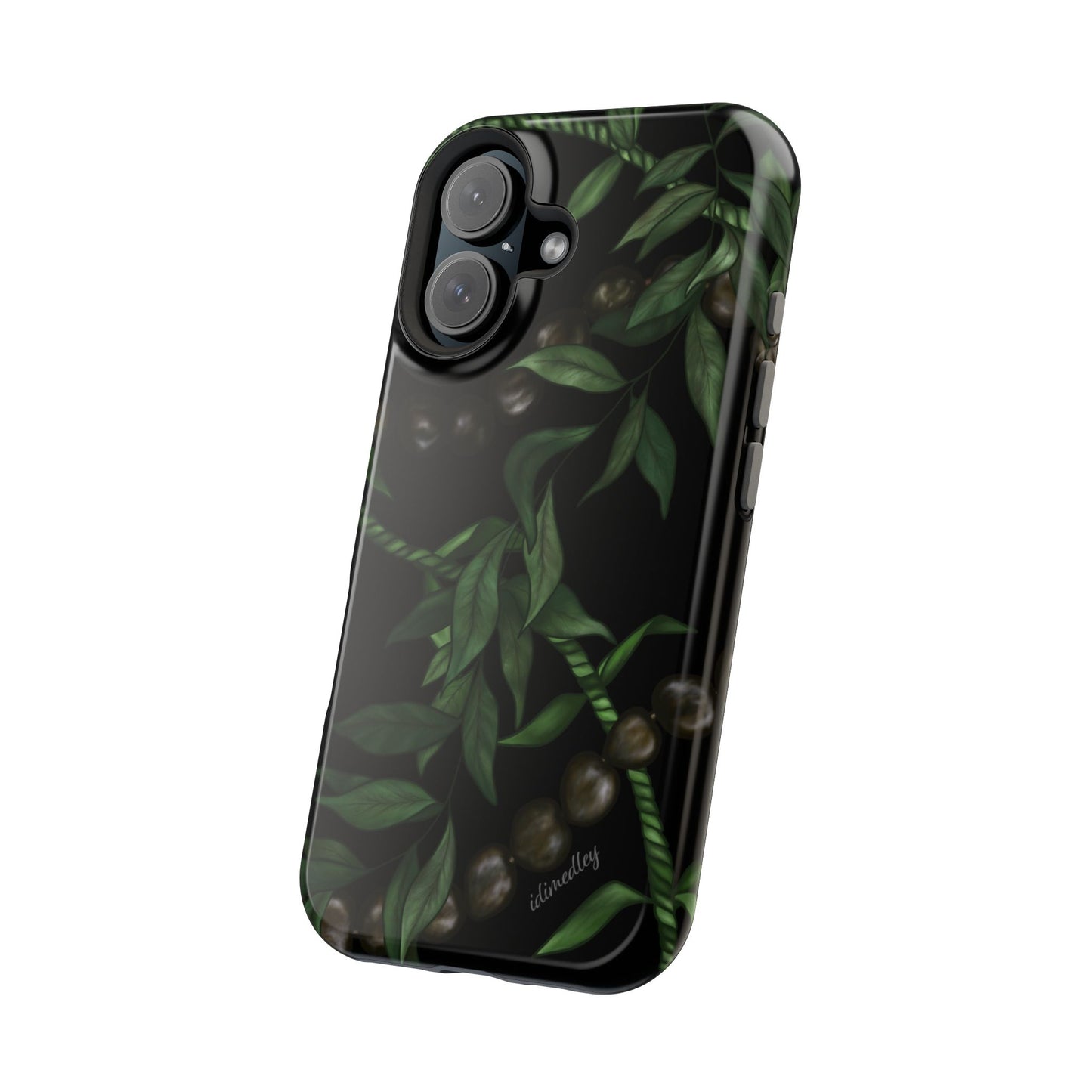 Kukui Nut, Maile, Ti Leaf Lei (Black), MAGSAFE