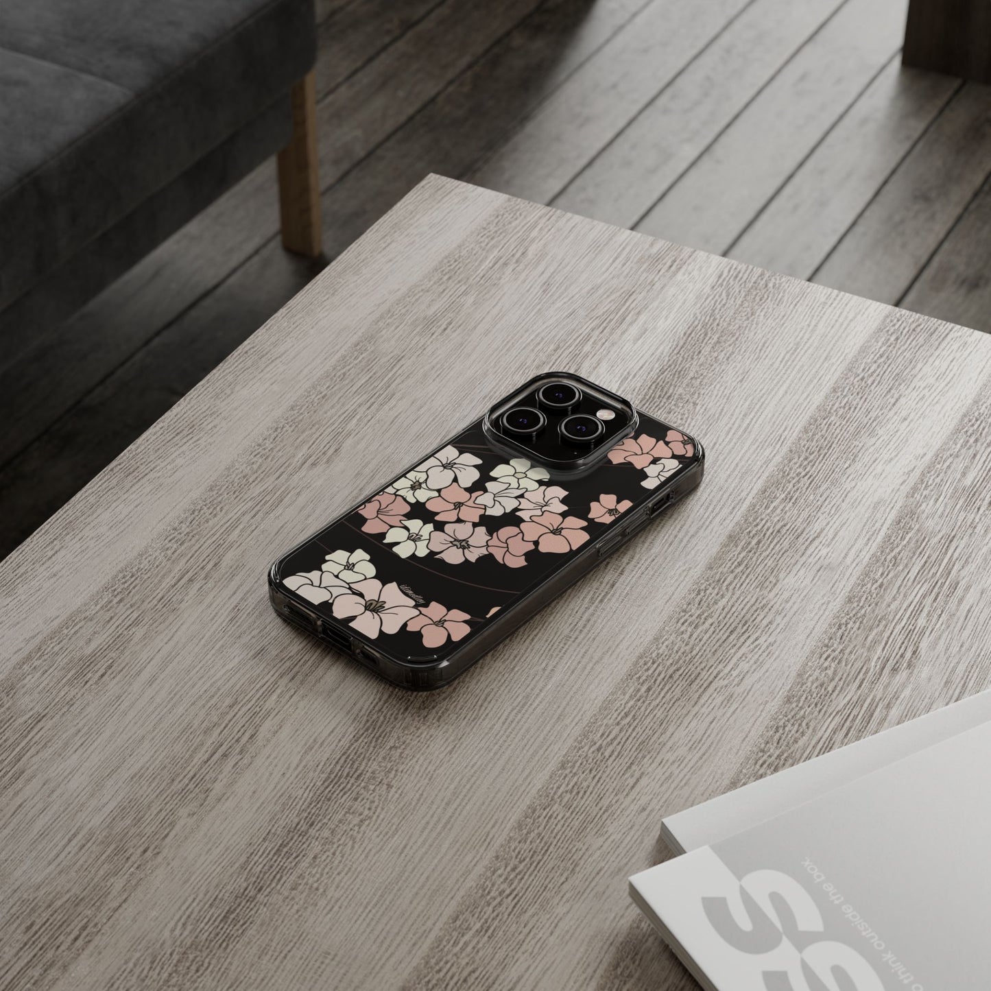 Puakenikeni En Face Flower Swirls (Peachy Pinks) CLEAR Case