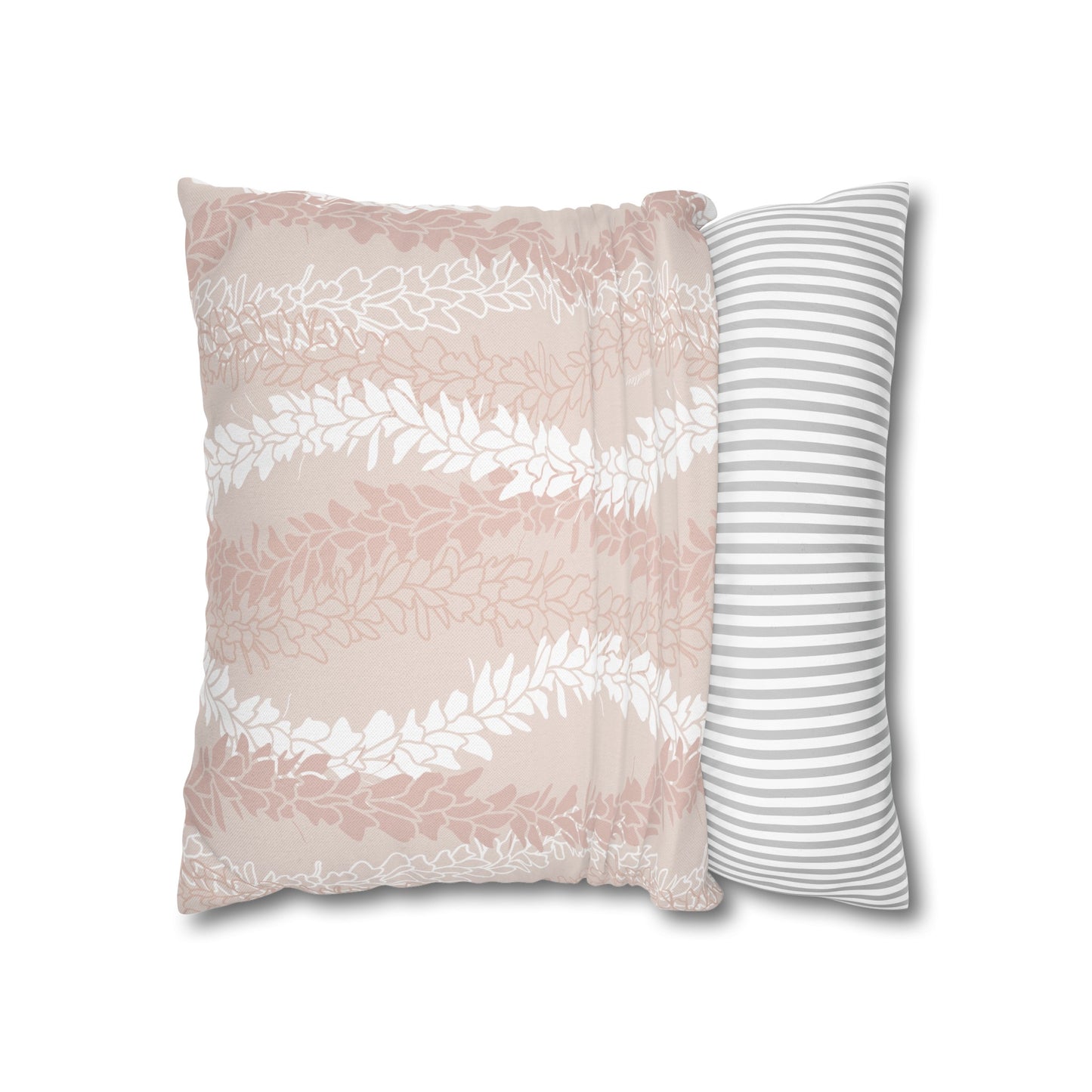 Canvas Throw Pillow Case- White Ginger Kisses (Peach)