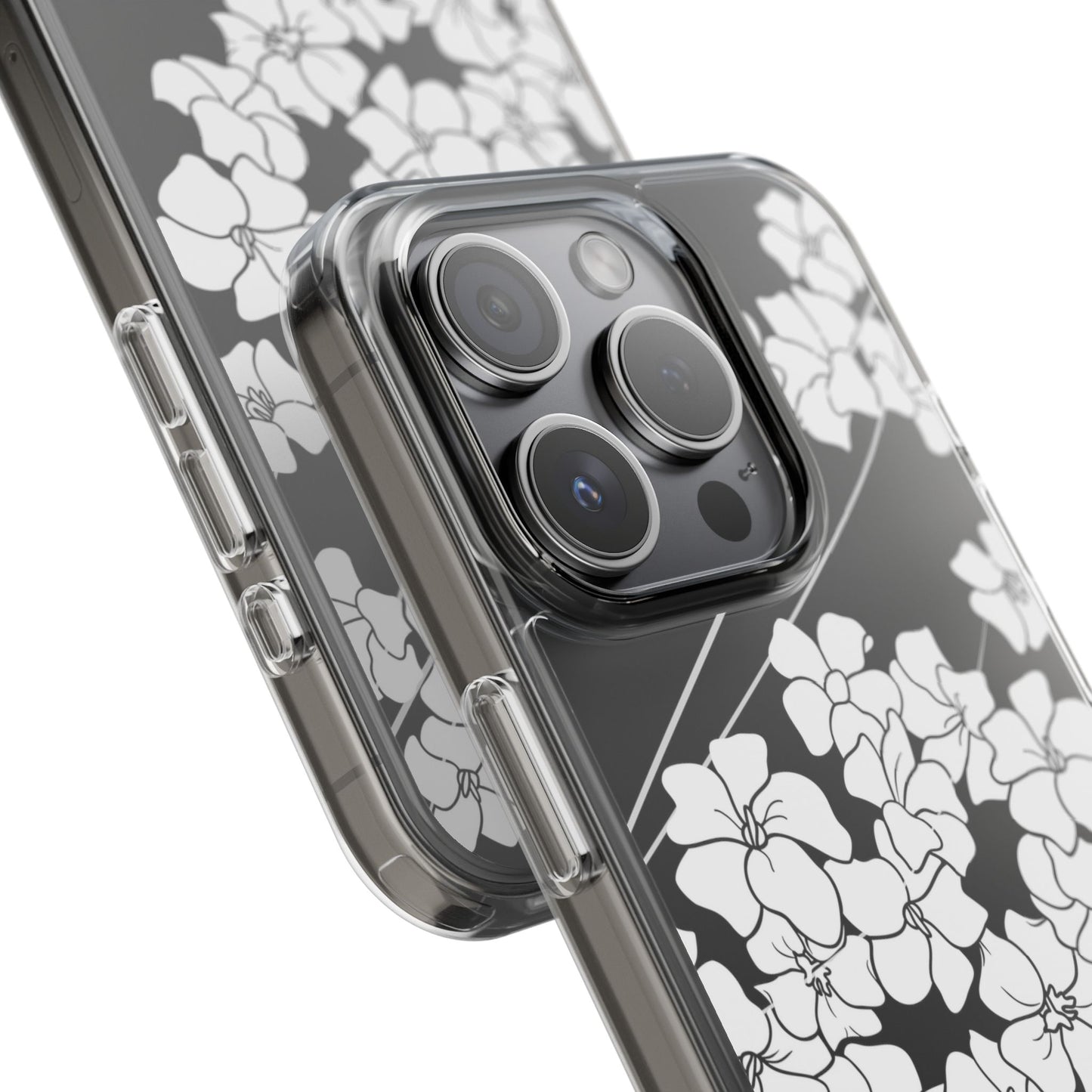 Puakenikeni En Face Flower Swirls (White) CLEAR Case