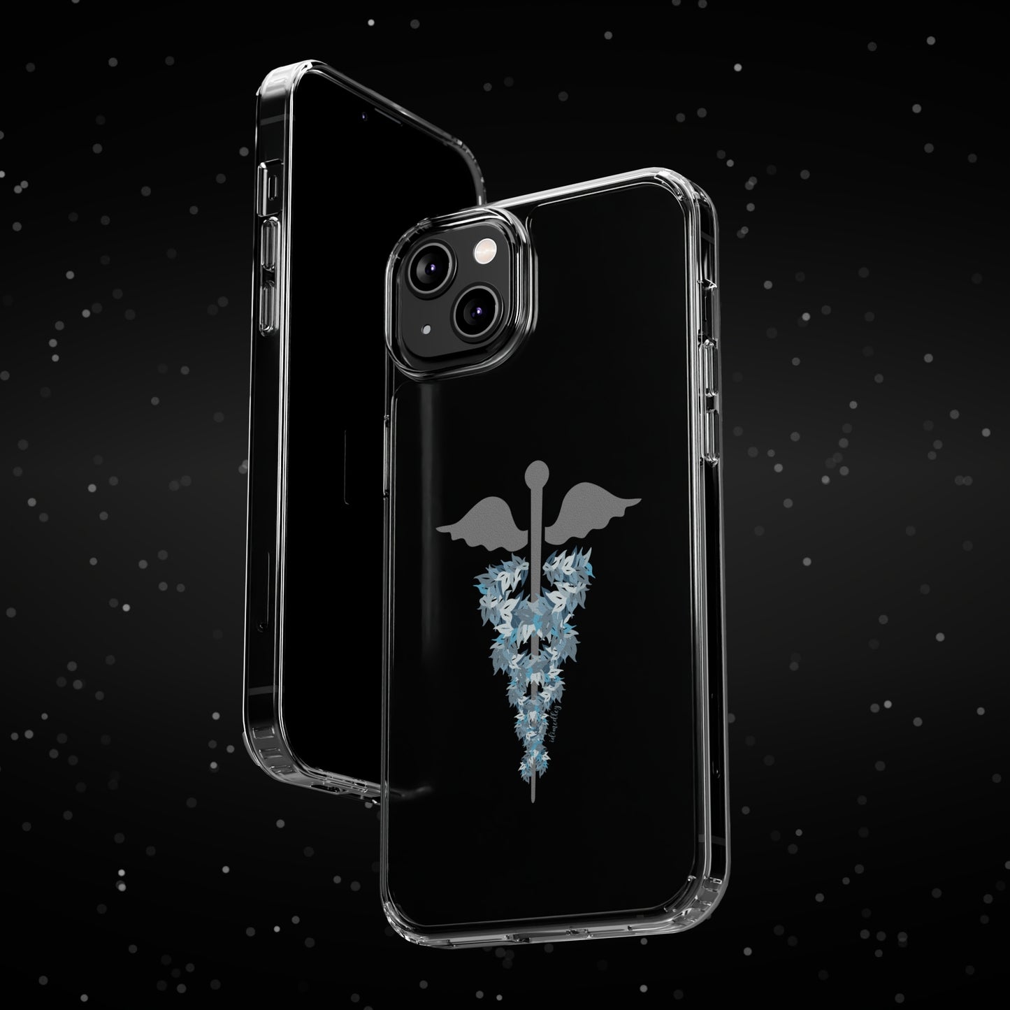 Caduceus Medical Symbol with Blue Maile Lei CLEAR Case