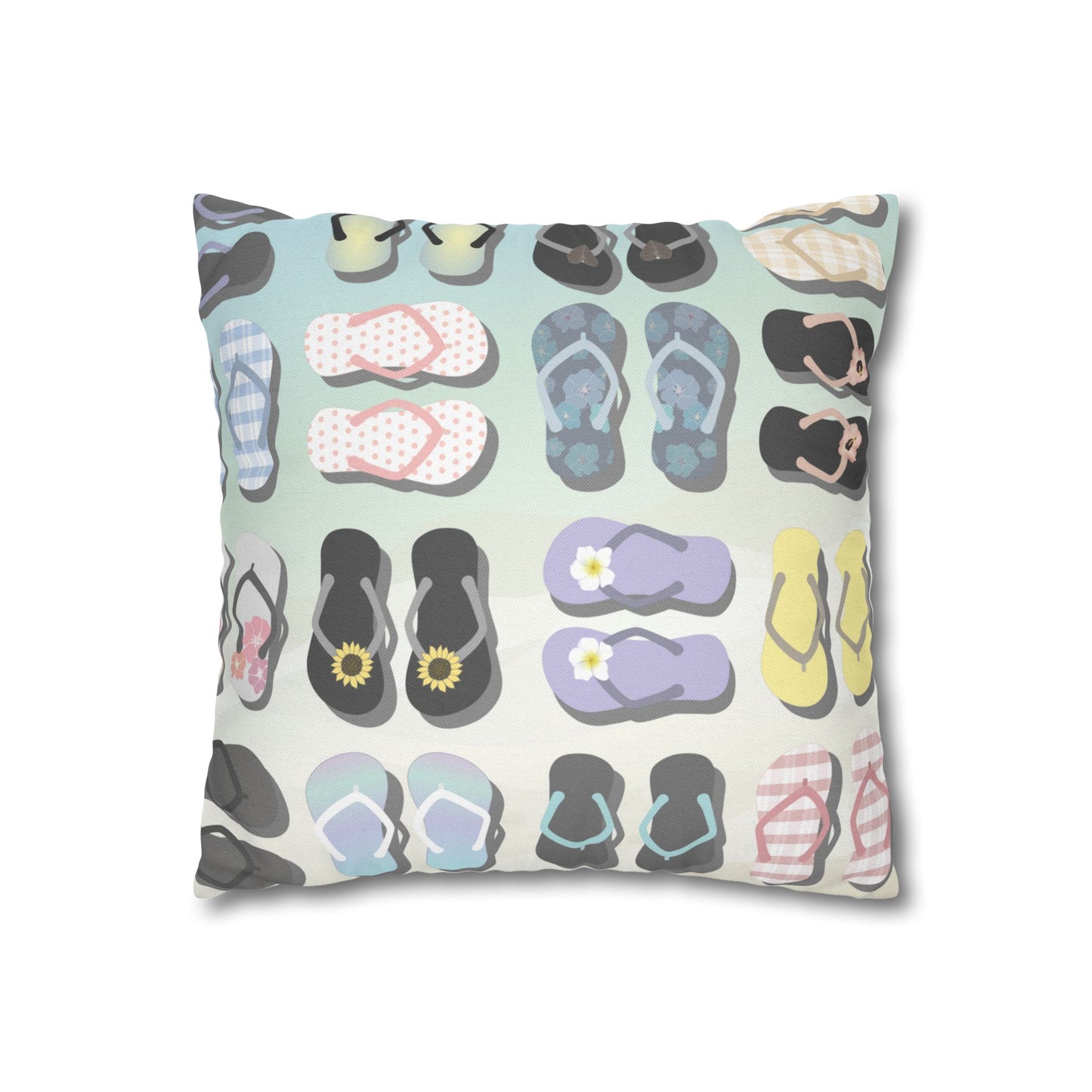 Canvas Throw Pillow Case- Sandy Pua Toes in My Rubbah Slippahs