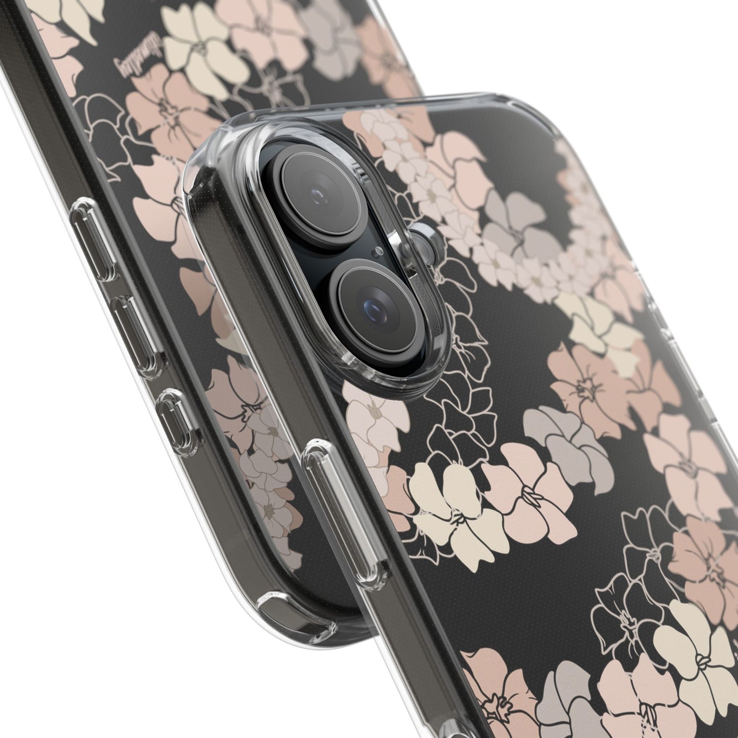 Puakenikeni En Face Flower Leis (Peachy Pinks) CLEAR Case