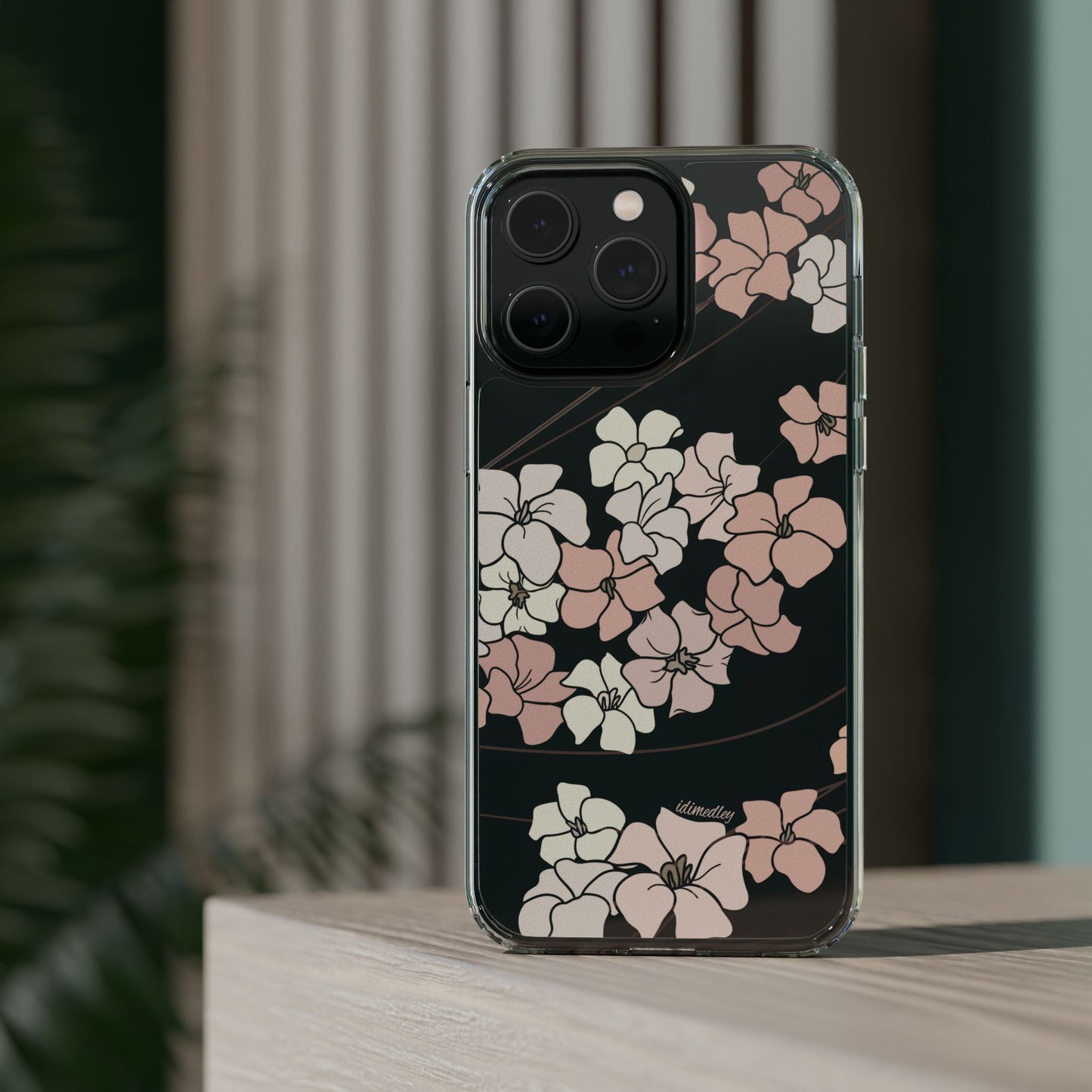 Puakenikeni En Face Flower Swirls (Peachy Pinks) CLEAR Case