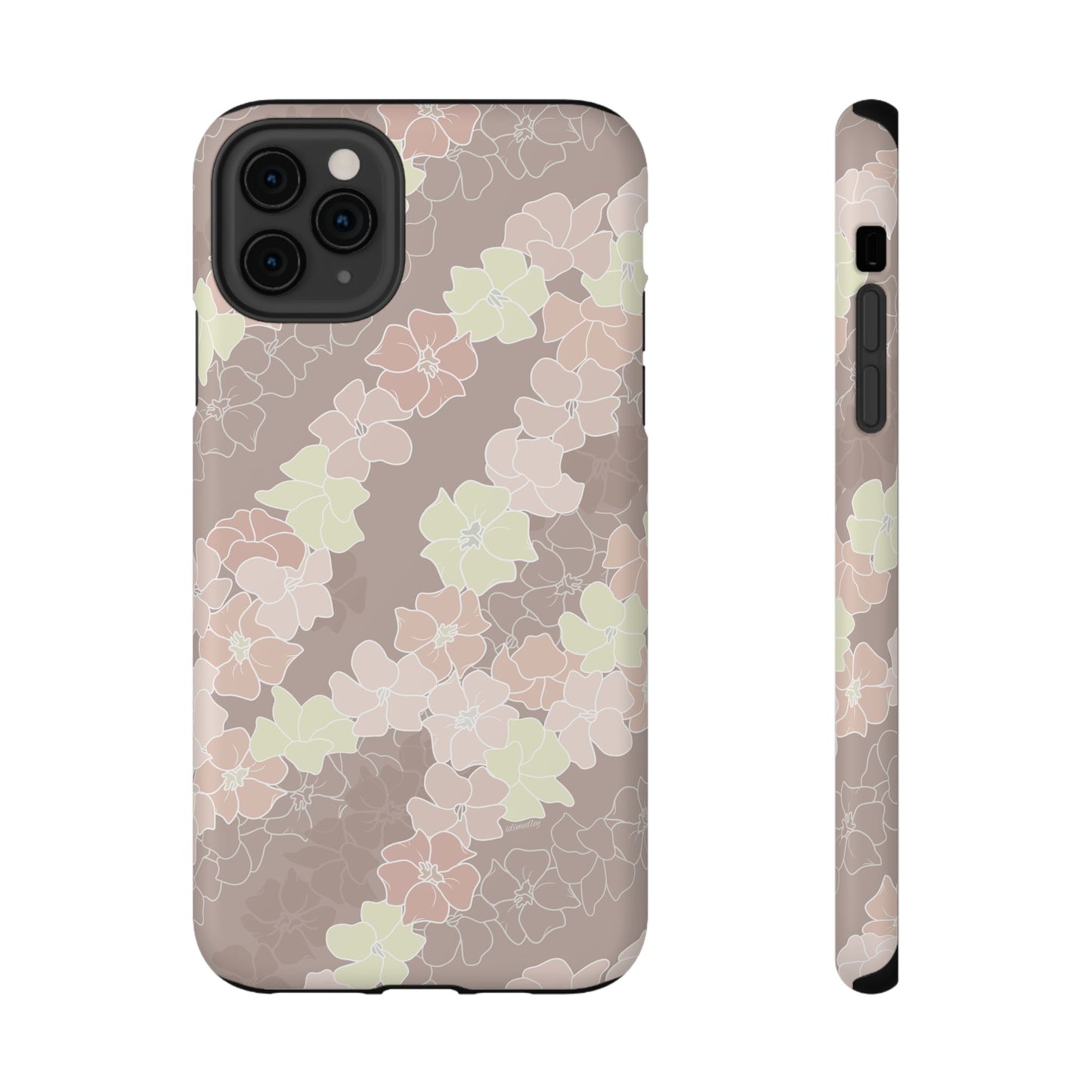 Puakenikeni En Face Flower Leis (Neutral Peaches and Beige)