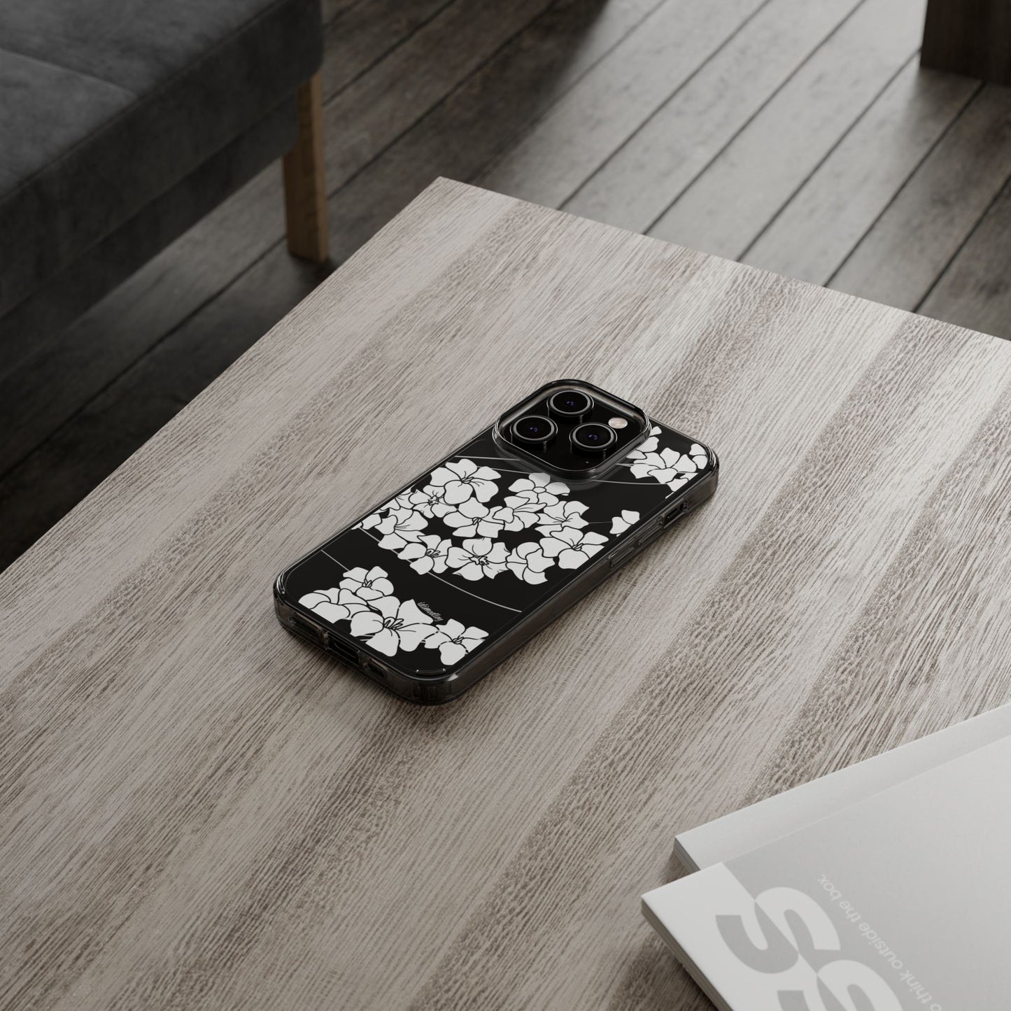 Puakenikeni En Face Flower Swirls (White) CLEAR Case