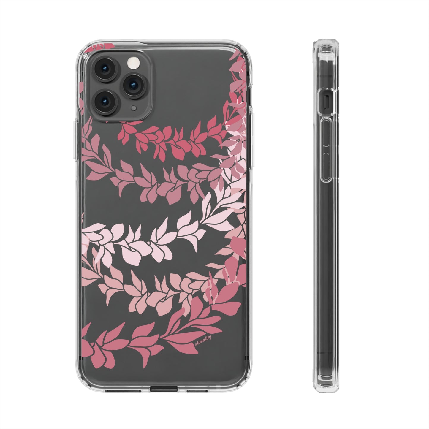 Pink Plumeria Flower Leis CLEAR Case