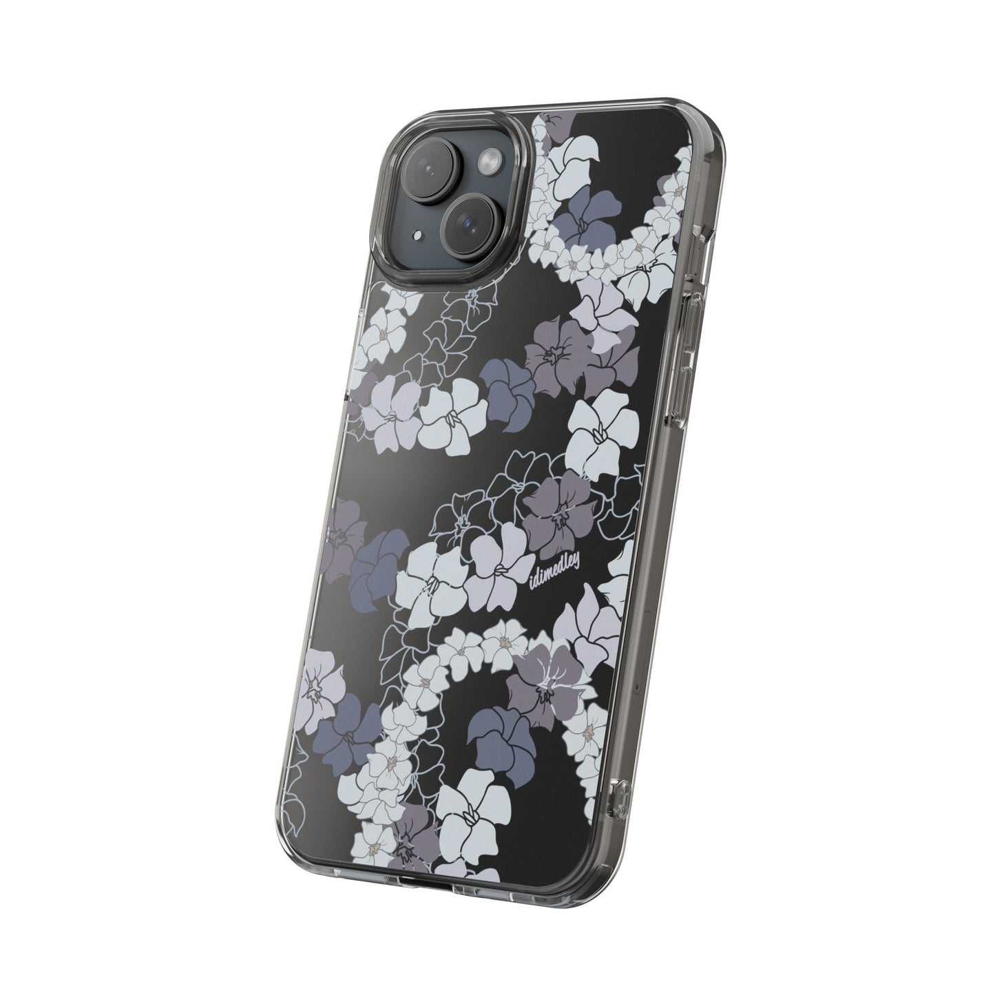 Puakenikeni En Face Flower Leis (Blue and Purple) CLEAR Case